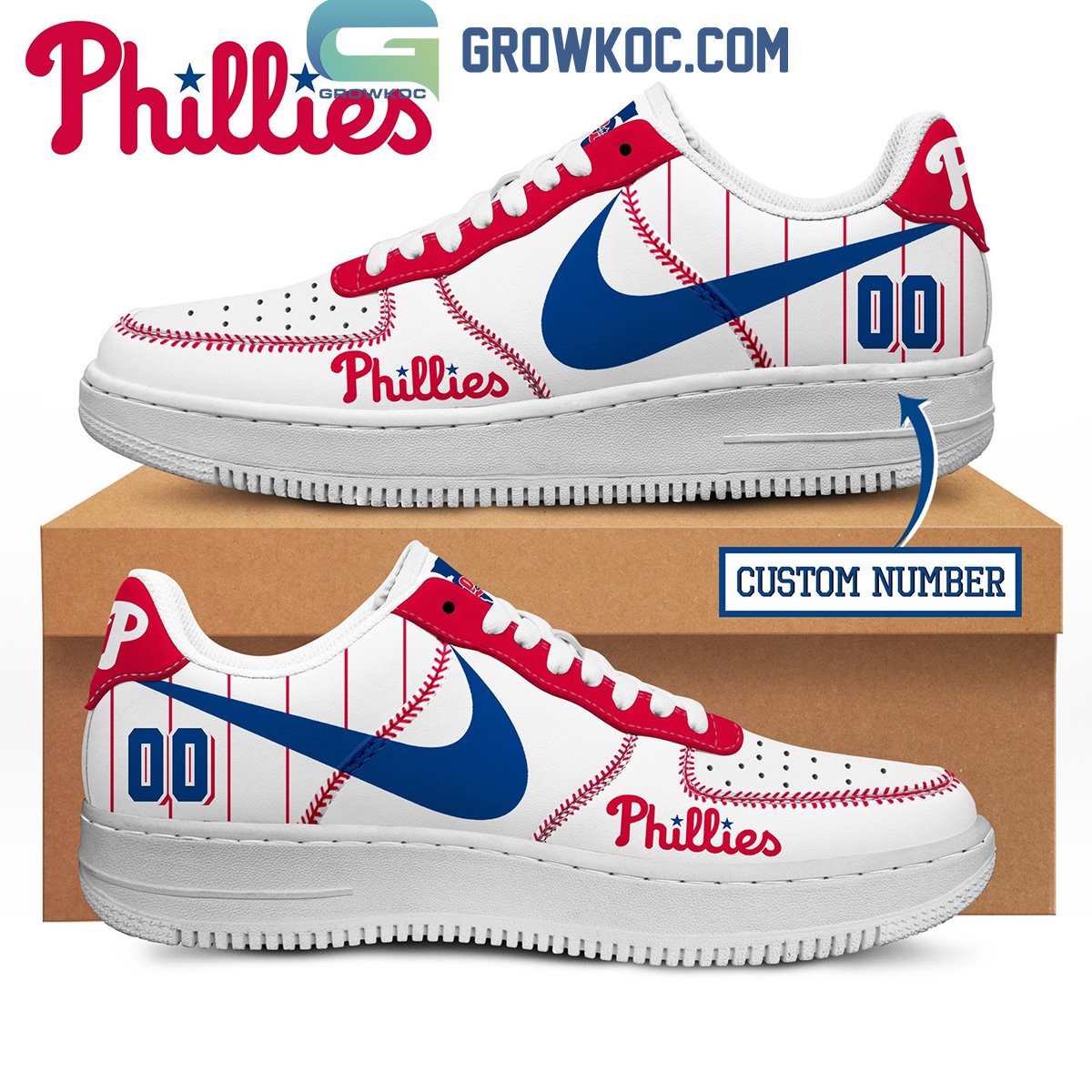 JWFancy Philadelphia Phillies Air Low-Top Sneakers Shoes For Men And Women