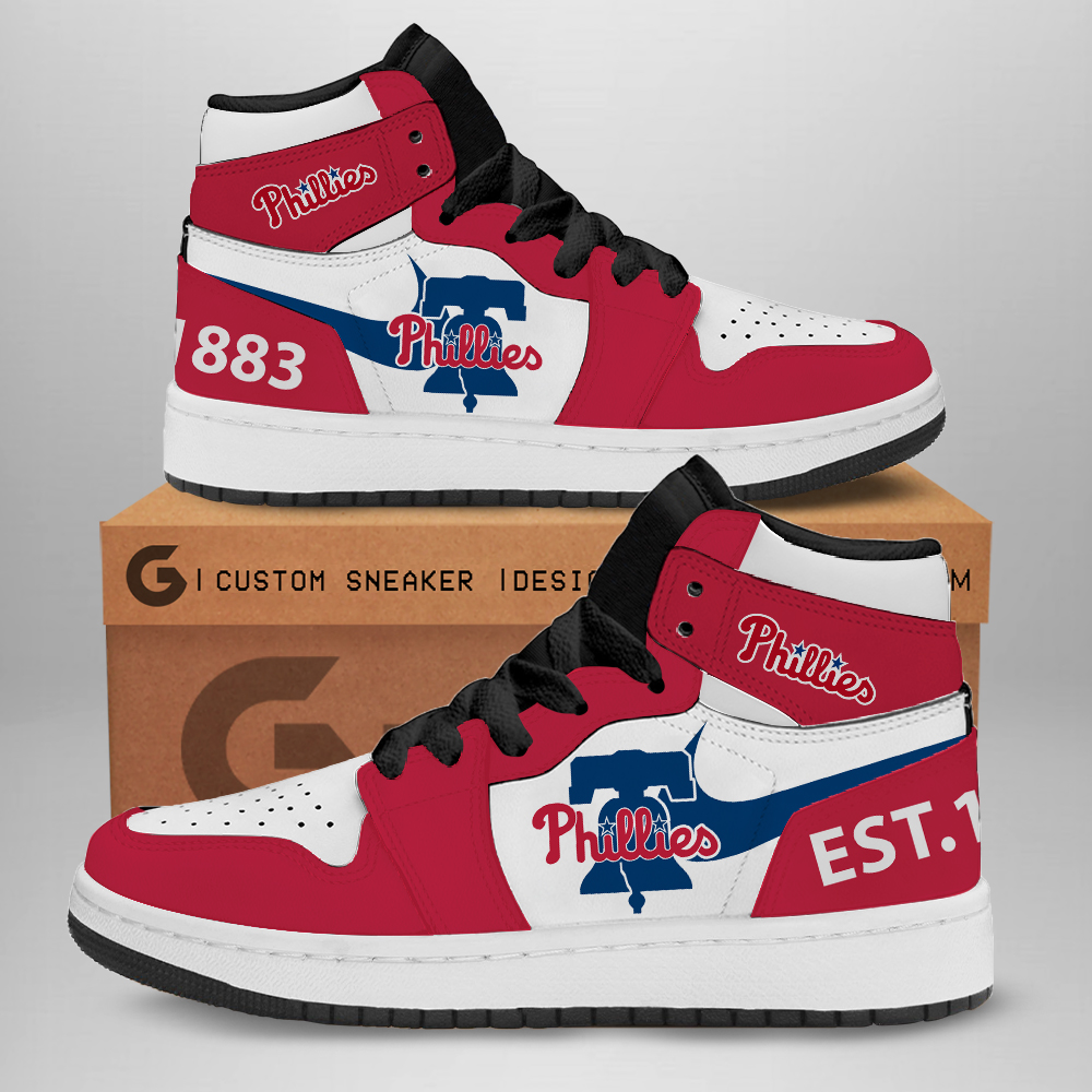 JWFancy Philadelphia Phillies AJ1 High Sneakers Shoes For Men And Women