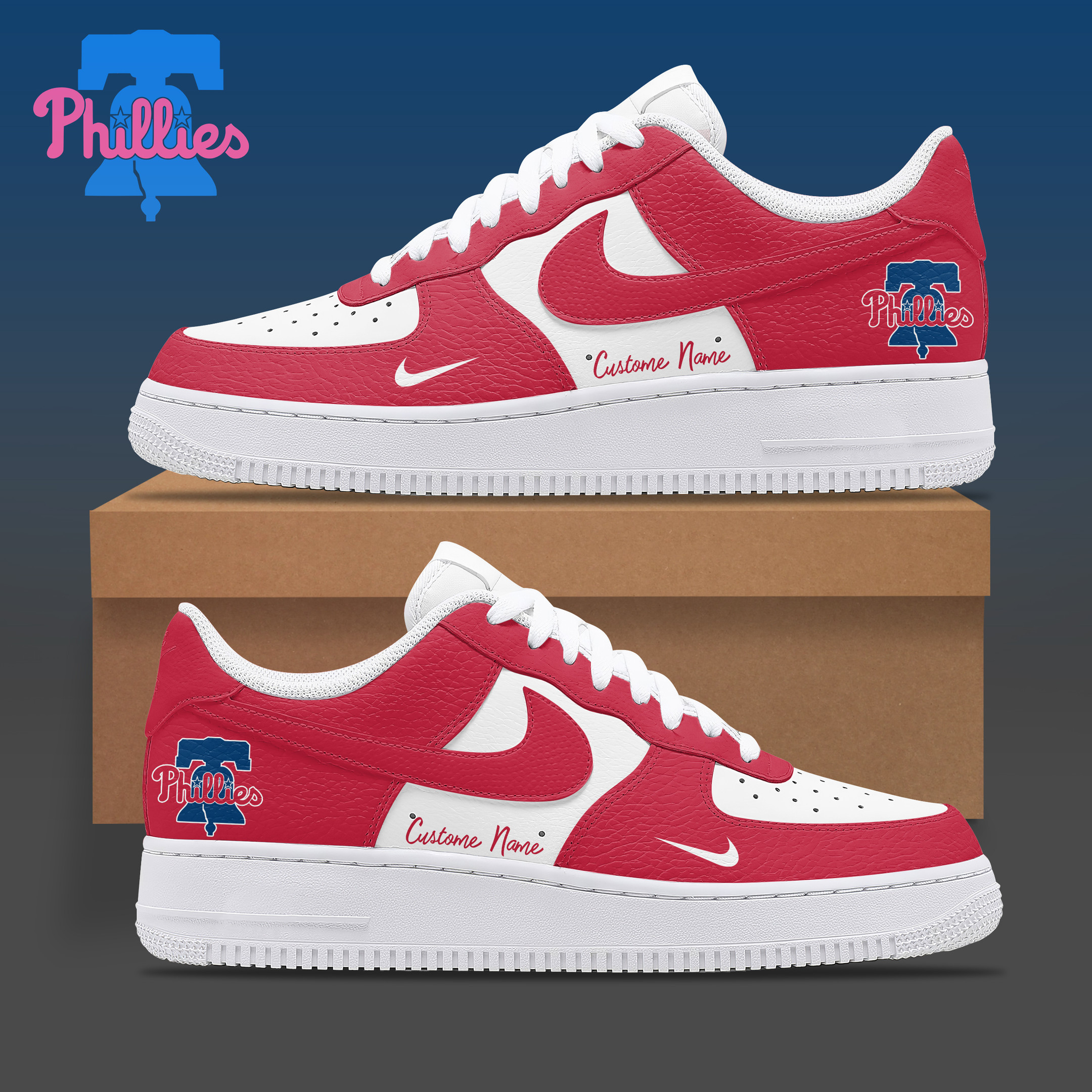 JWFancy Philadelphia Phillies AJ1 High Sneakers Shoes For Men And Women