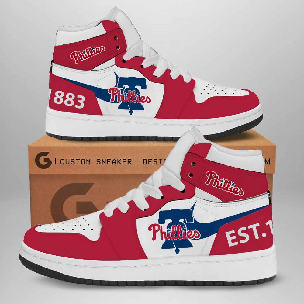 JWFancy Philadelphia Phillies AJ1 High Sneakers Shoes For Men And Women