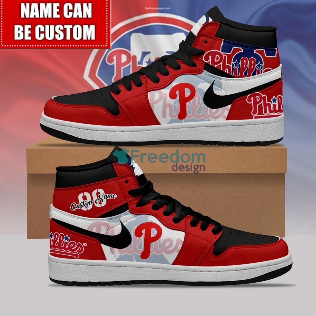 JWFancy Philadelphia Phillies AJ1 High Sneakers Shoes For Men And Women