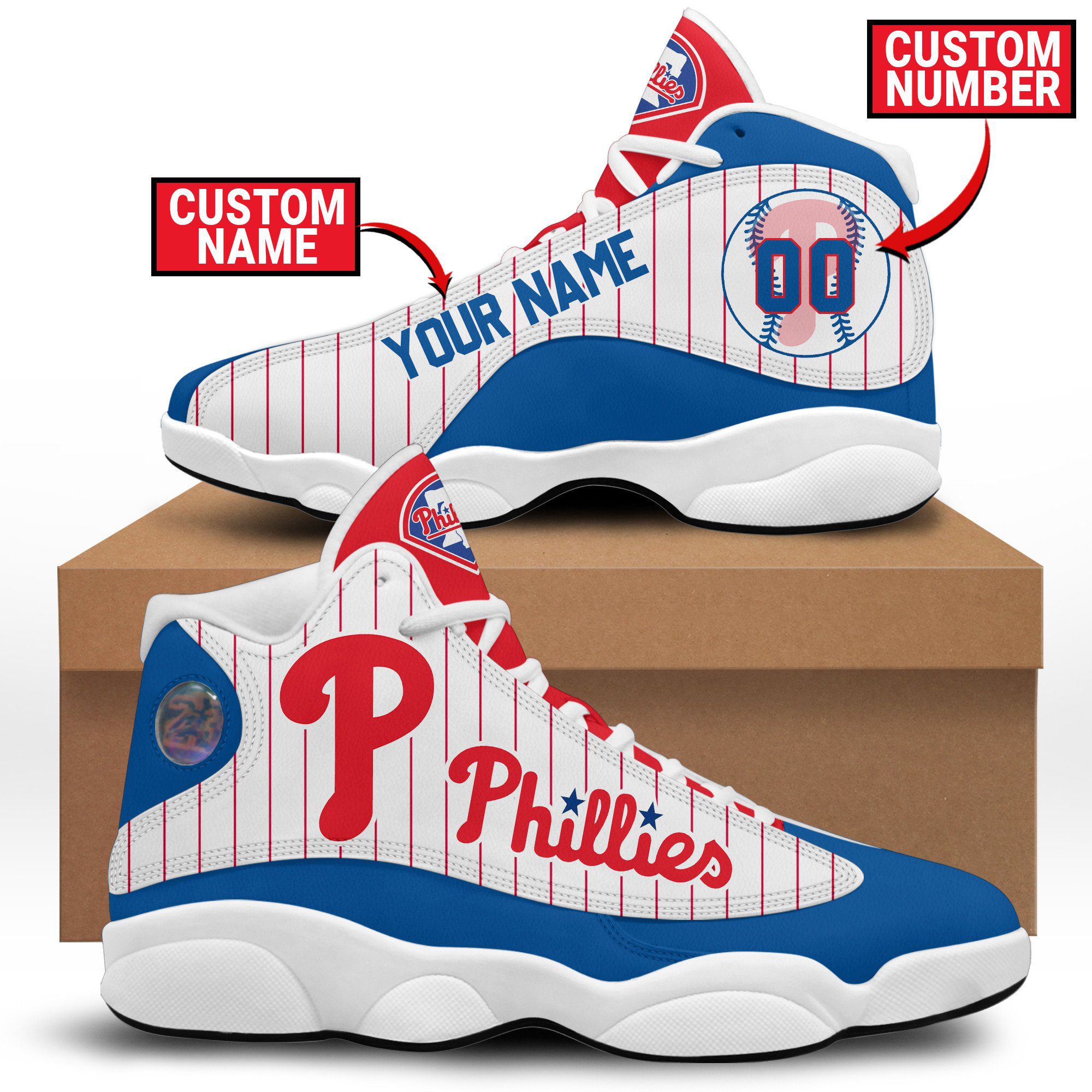 JWFancy Philadelphia Phillies AJ13 Sneakers Shoes For Men And Women