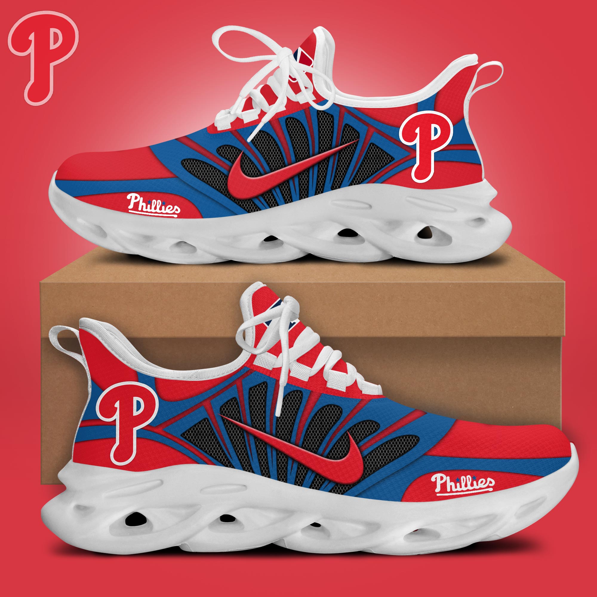 JWFancy Philadelphia Phillies Max Soul Shoes Sneakers For Men And Women