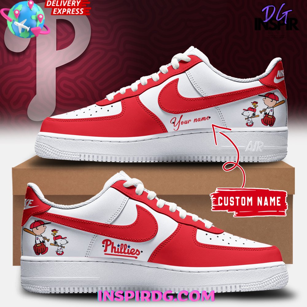 JWFancy Philadelphia Phillies Snoopy Air Low-Top Sneakers Shoes For Men And Women