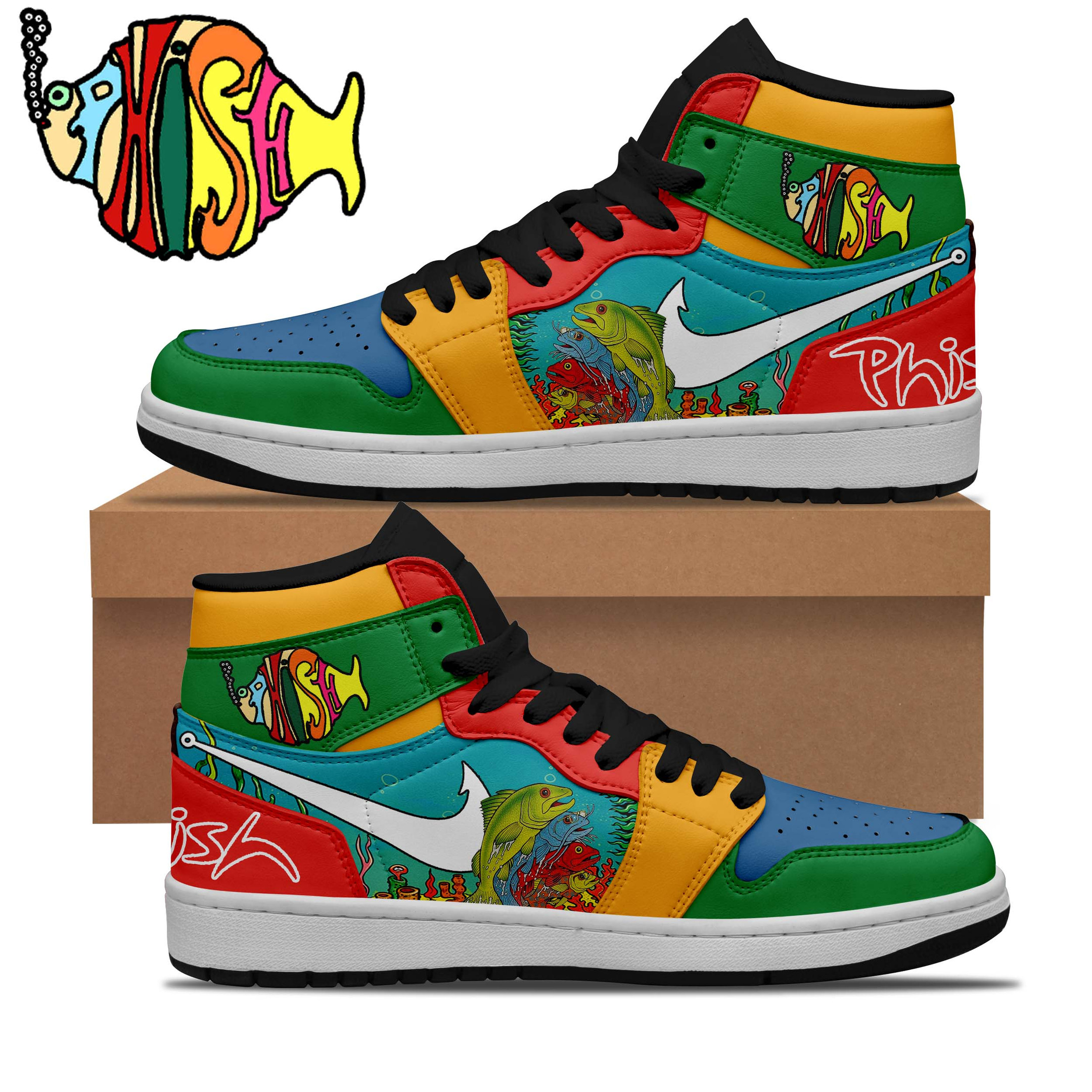 JWFancy Phish AJ1 High Sneakers Shoes For Men And Women