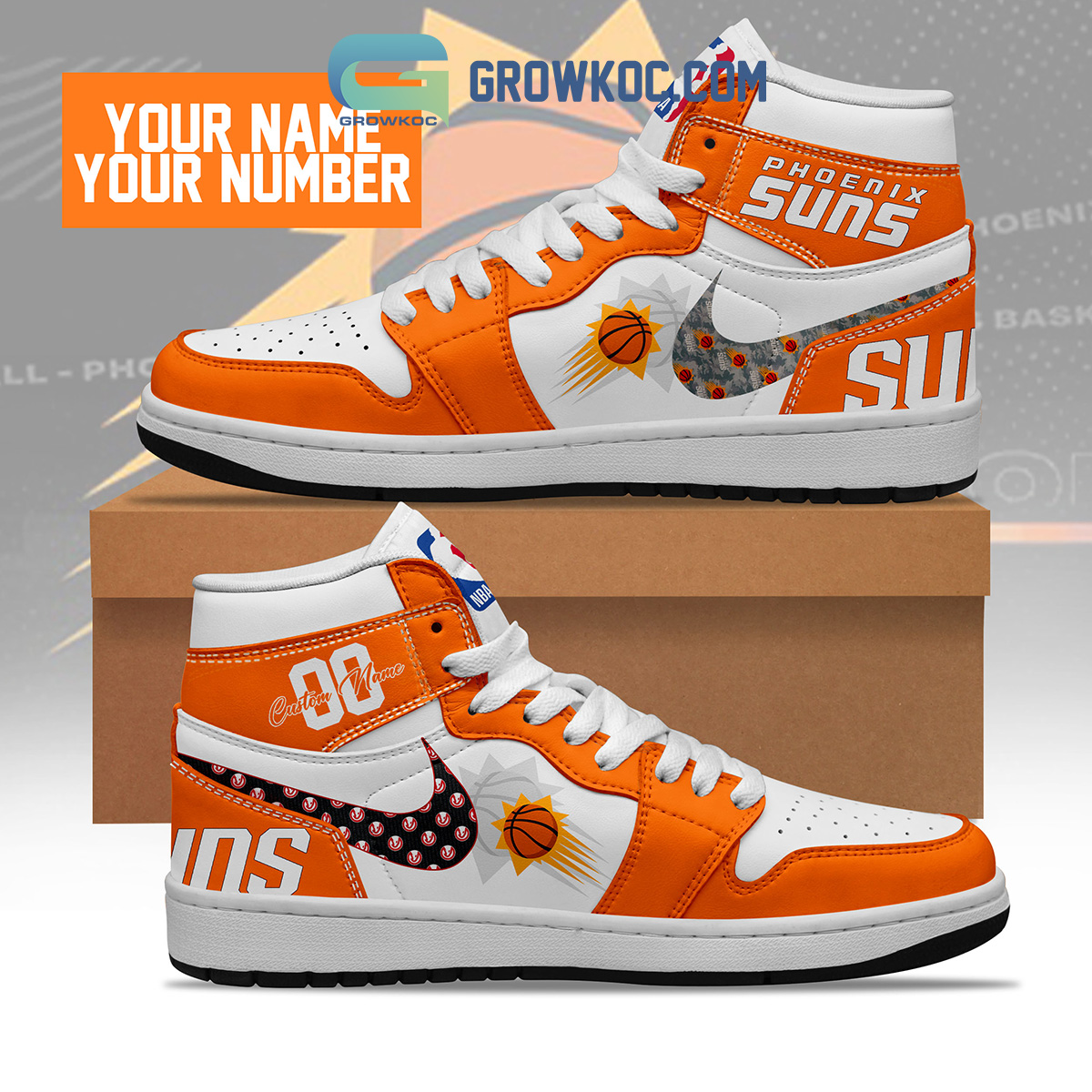 JWFancy Phoenix Suns AJ1 High Sneakers Shoes For Men And Women
