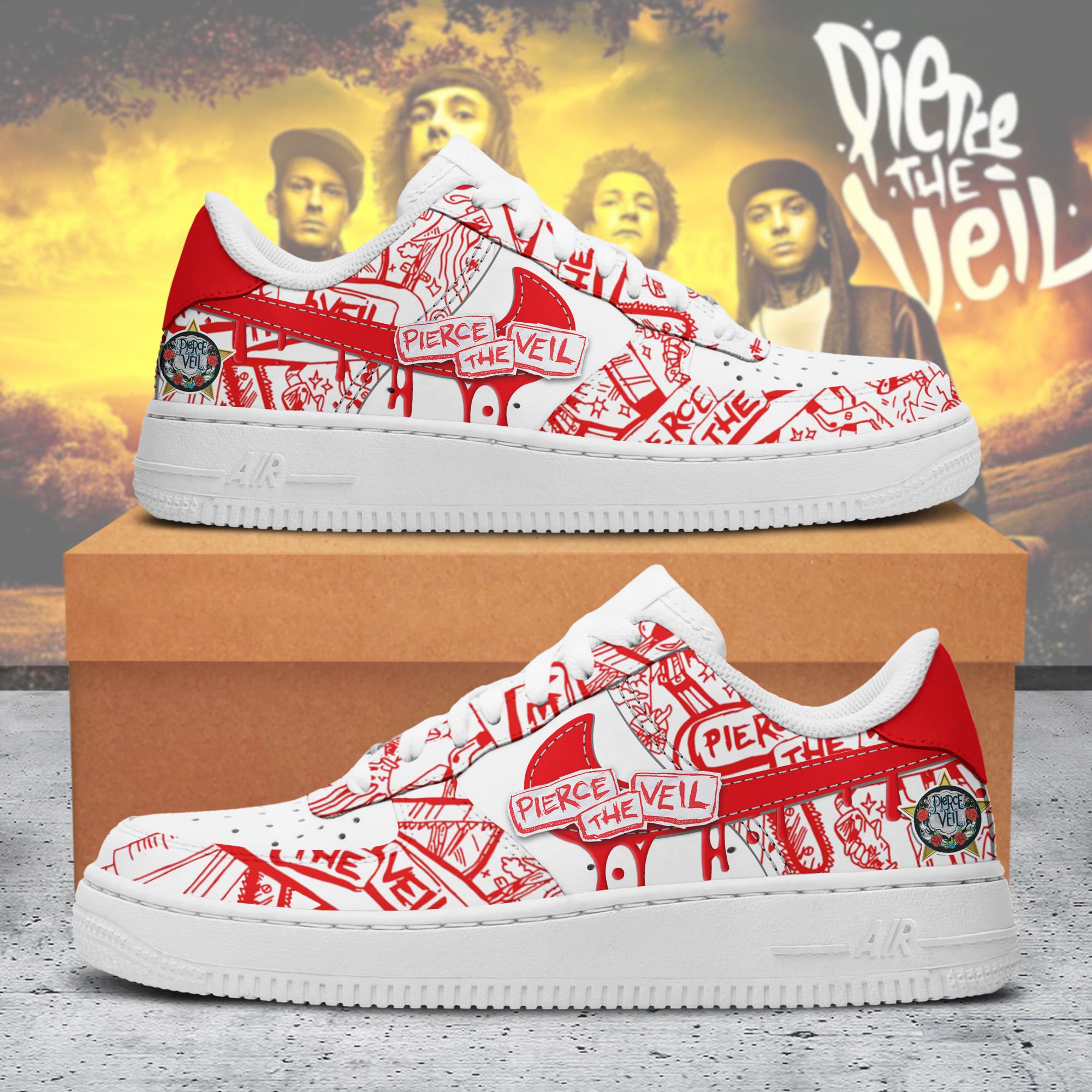 JWFancy Pierce The Veil Air Low-Top Sneakers Shoes For Men And Women
