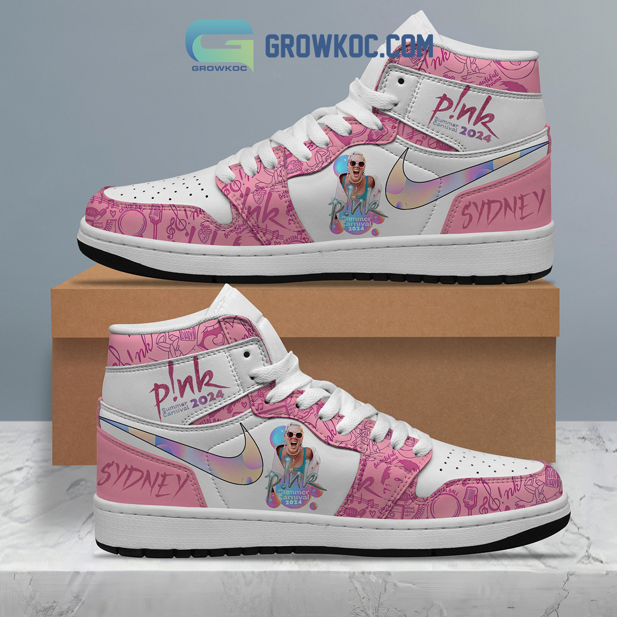 JWFancy Pink 2024 Team Love AJ1 High Sneakers Shoes For Men And Women