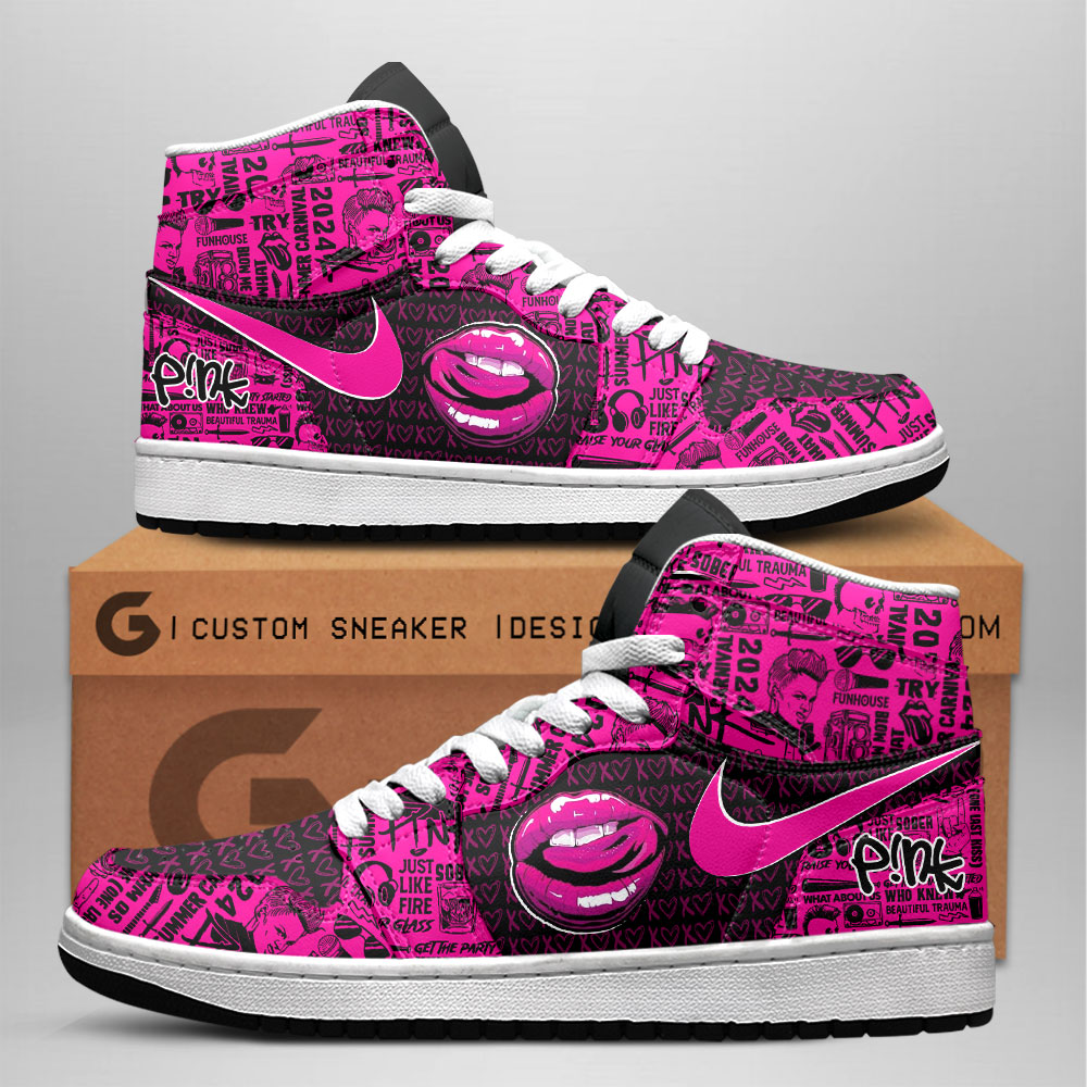 JWFancy Pink AJ1 High Sneakers Shoes For Men And Women