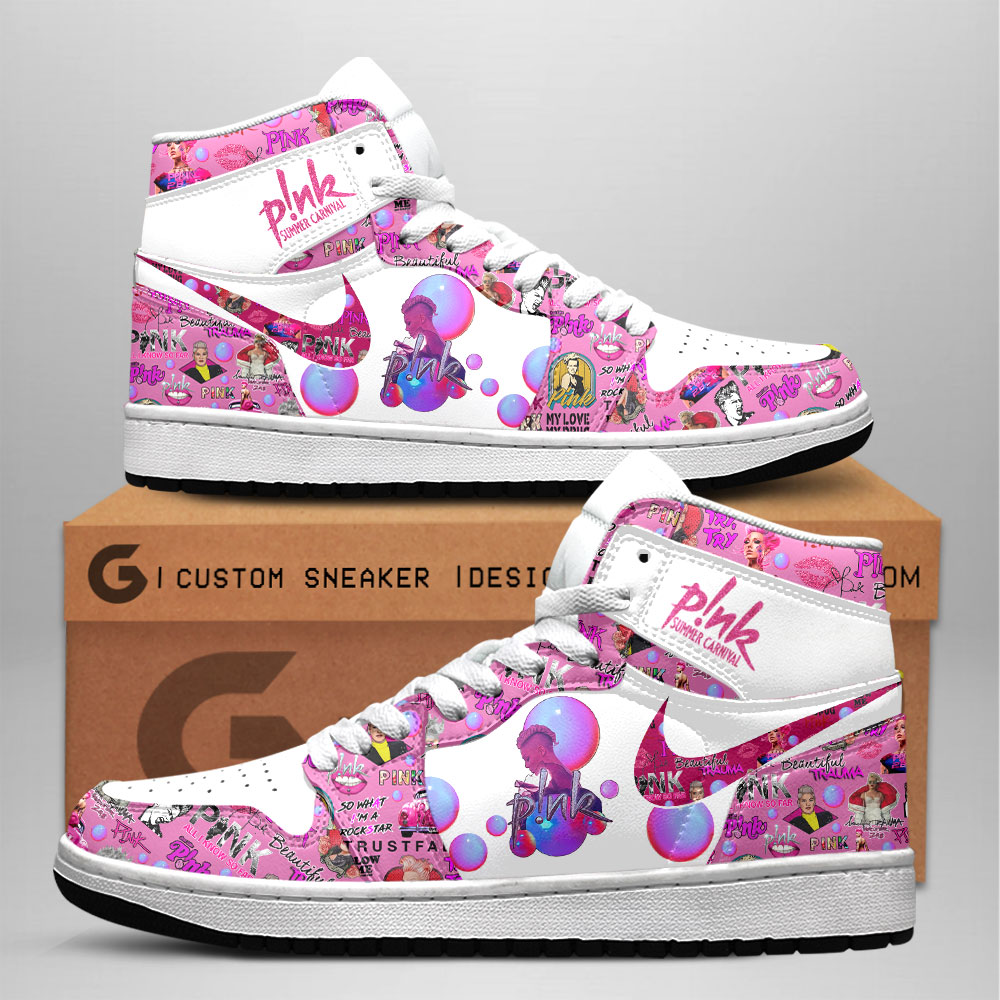 JWFancy Pink AJ1 High Sneakers Shoes For Men And Women