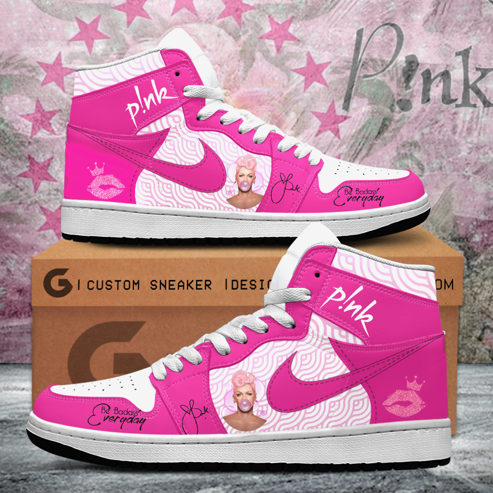 JWFancy Pink AJ1 High Sneakers Shoes For Men And Women