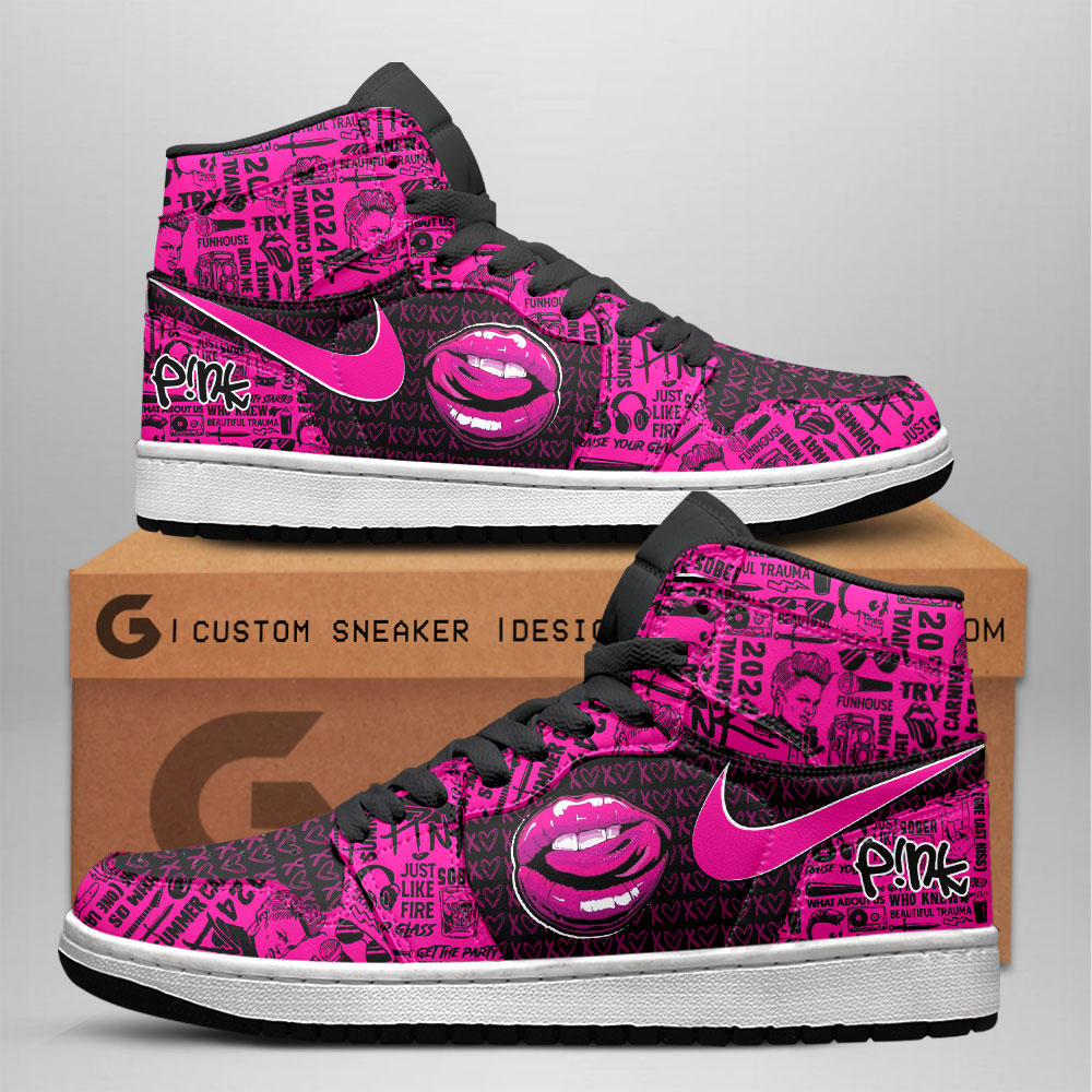 JWFancy Pink AJ1 High Sneakers Shoes For Men And Women