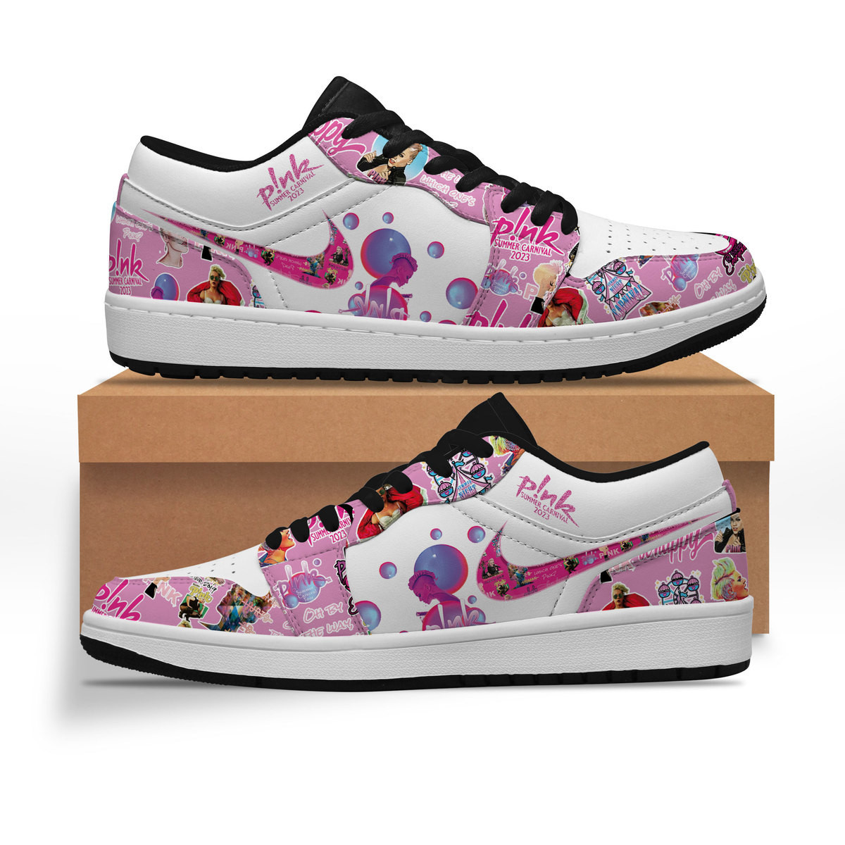 JWFancy Pink AJ1 Low Sneakers Shoes For Men And Women