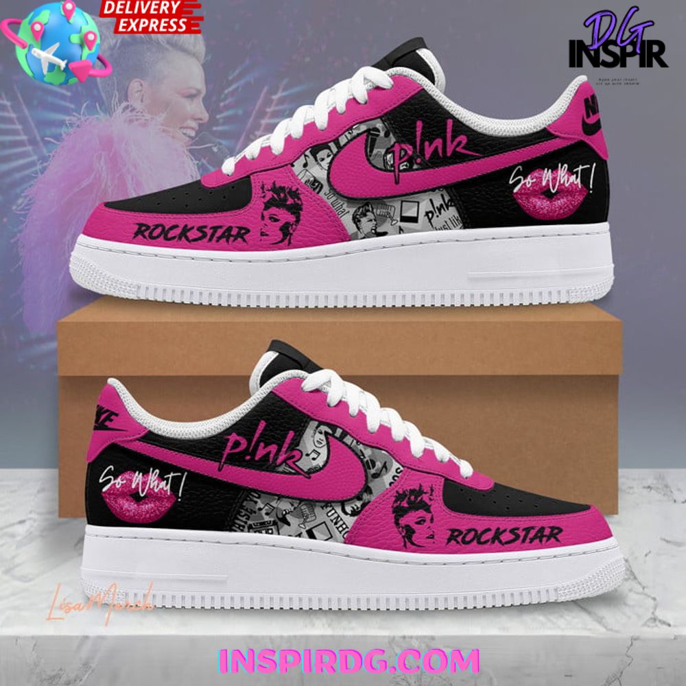 JWFancy Pink Rockstar Air Low-Top Sneakers Shoes For Men And Women