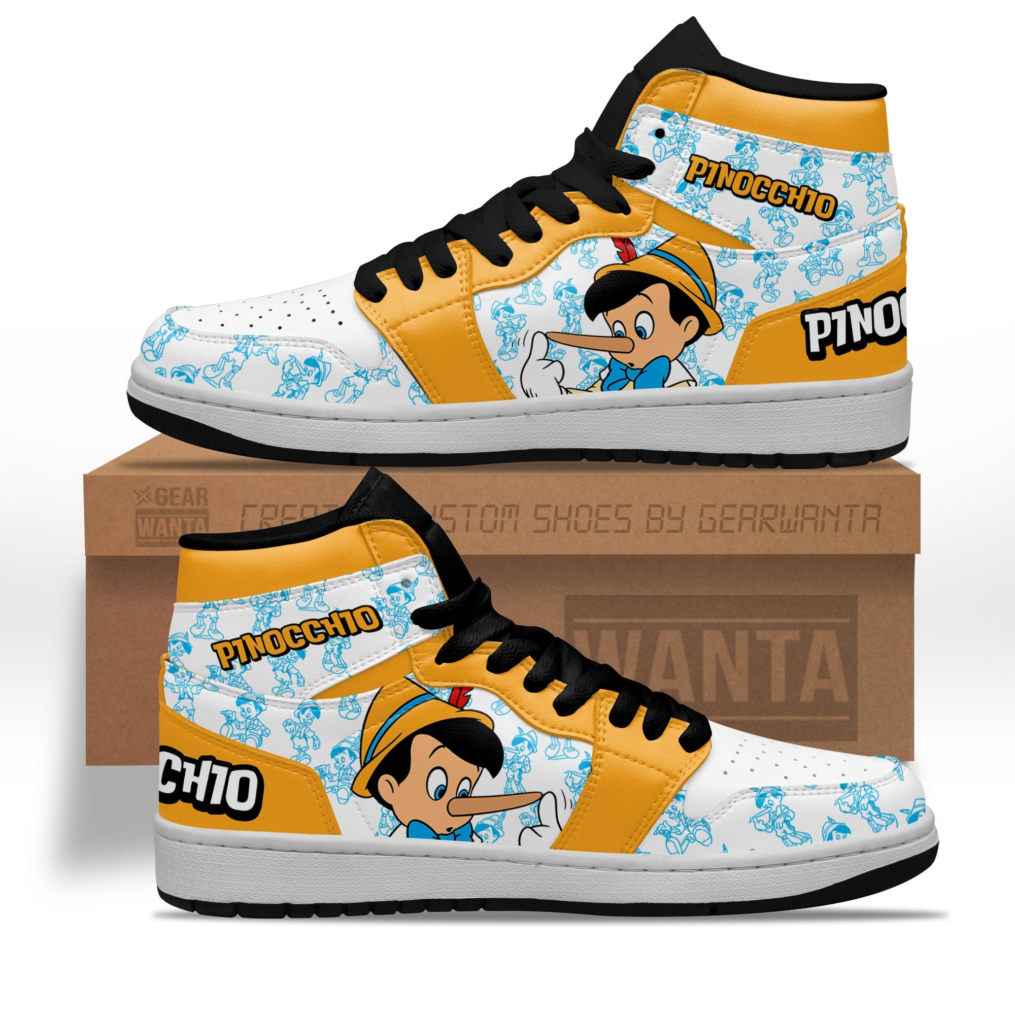 JWFancy Pinocchio AJ1 High Sneakers Shoes For Men And Women