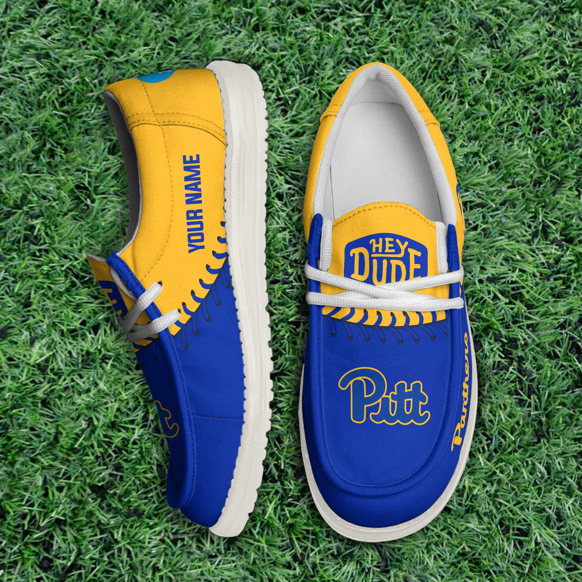 JWFancy Pittsburgh Panthers Hey Dude Shoes Wally Men's Lace Up Loafers Comfortable For Men And Women