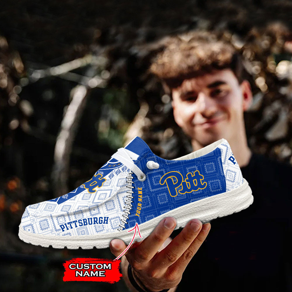 JWFancy Pittsburgh Panthers Hey Dude Shoes Wally Men's Lace Up Loafers Comfortable For Men And Women