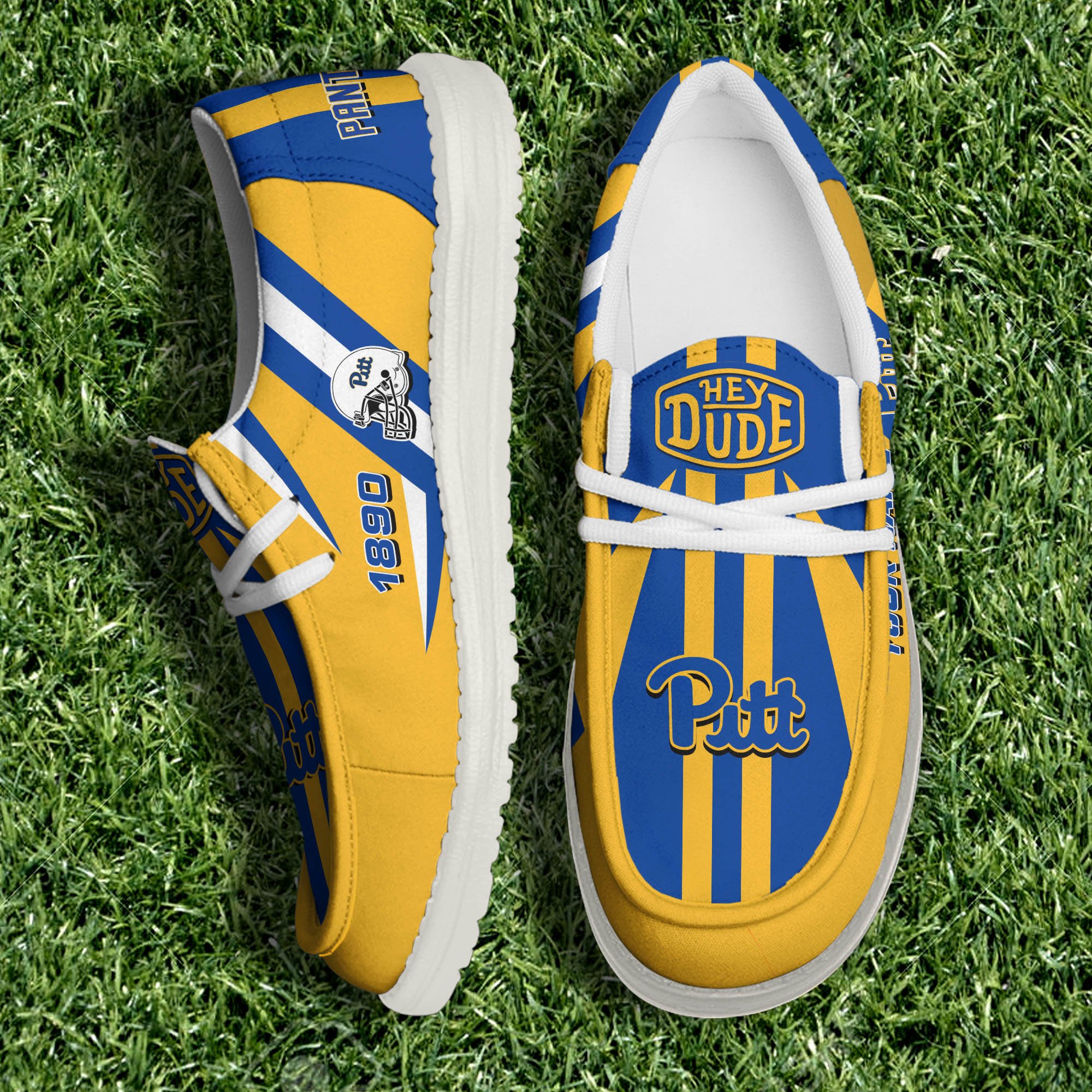JWFancy Pittsburgh Panthers Hey Dude Shoes Wally Men's Lace Up Loafers Comfortable For Men And Women