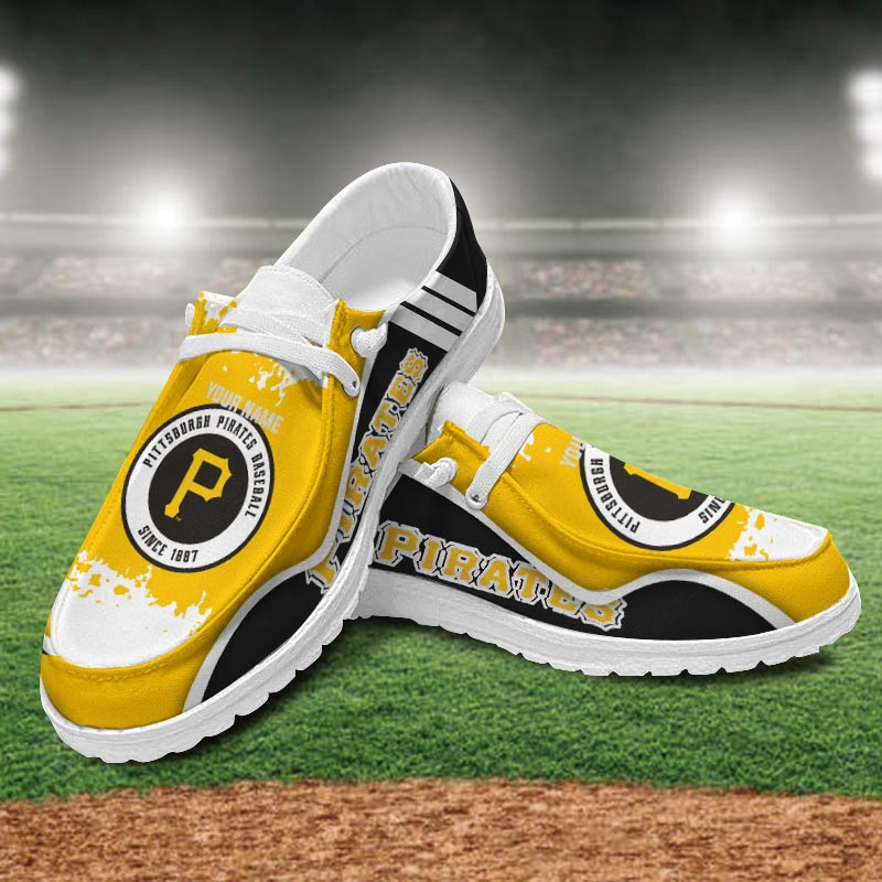 JWFancy Pittsburgh Pirates Hey Dude Shoes Wally Men's Lace Up Loafers Comfortable For Men And Women