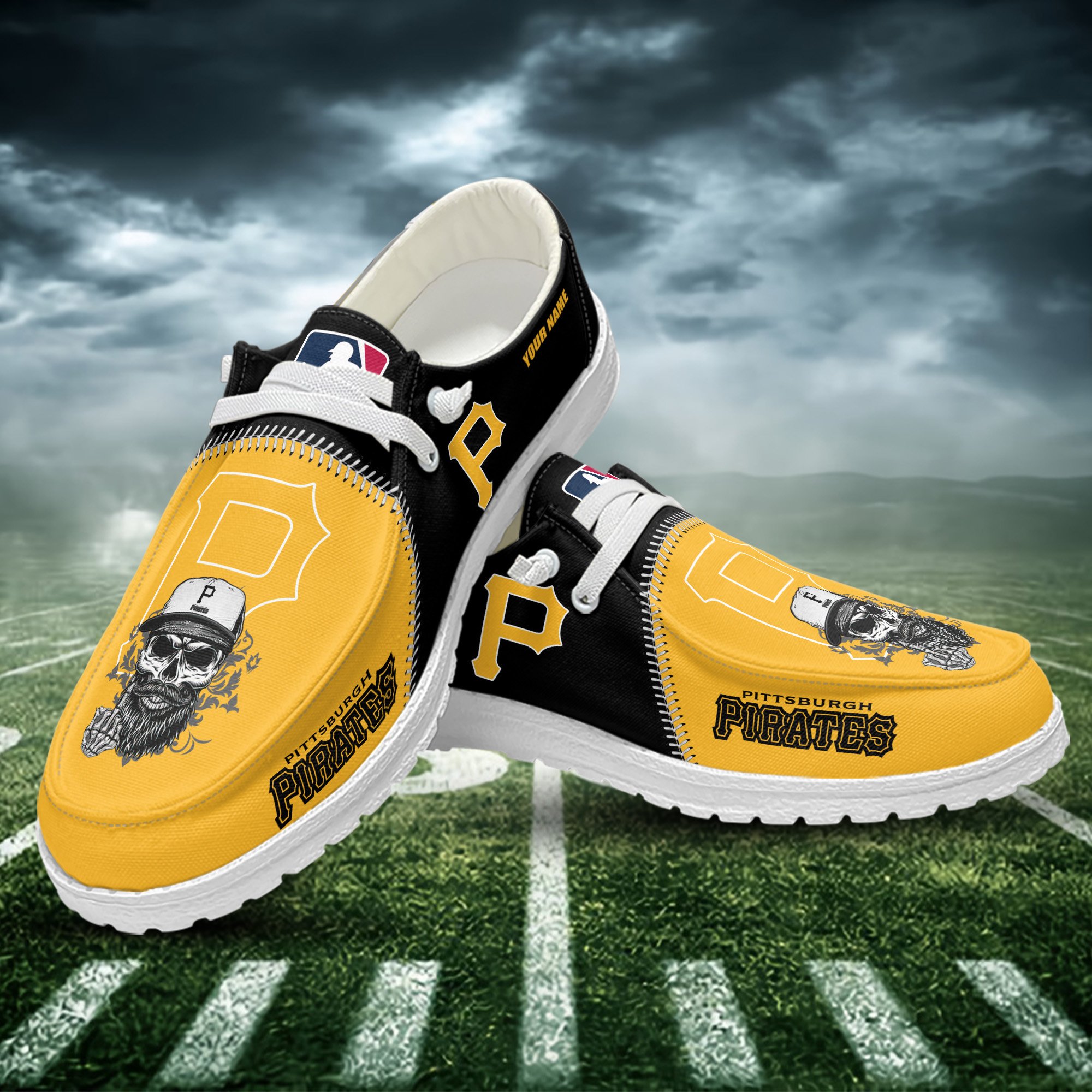 JWFancy Pittsburgh Pirates Hey Dude Shoes Wally Men's Lace Up Loafers Comfortable For Men And Women