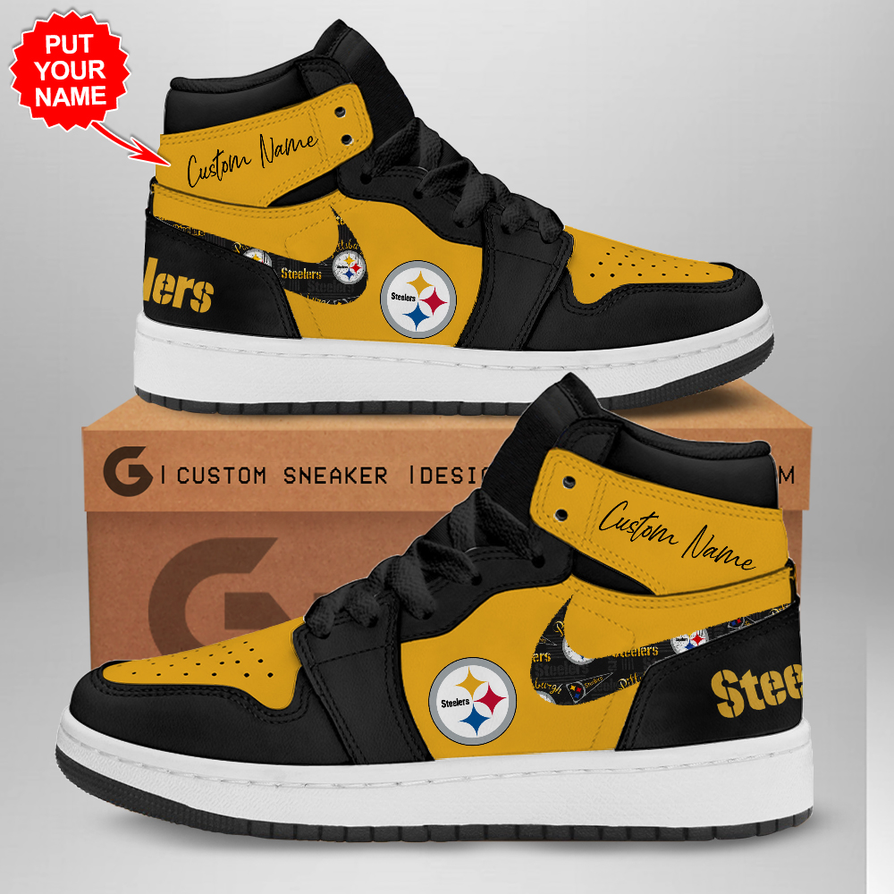 JWFancy Pittsburgh Steelers AJ1 High Sneakers Shoes For Men And Women