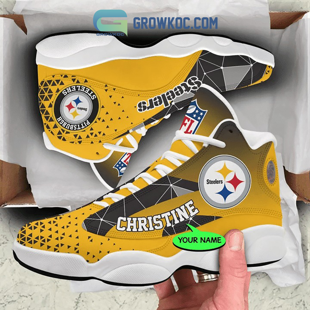 JWFancy Pittsburgh Steelers AJ13 Sneakers Shoes For Men And Women