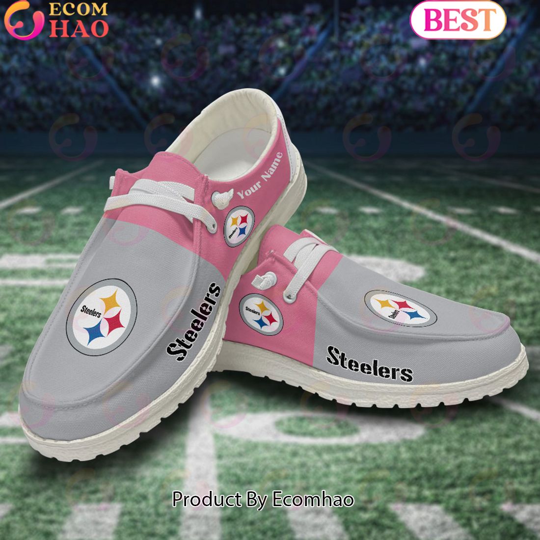 JWFancy Pittsburgh Steelers Hey Dude Shoes Wally Men's Lace Up Loafers Comfortable For Men And Women