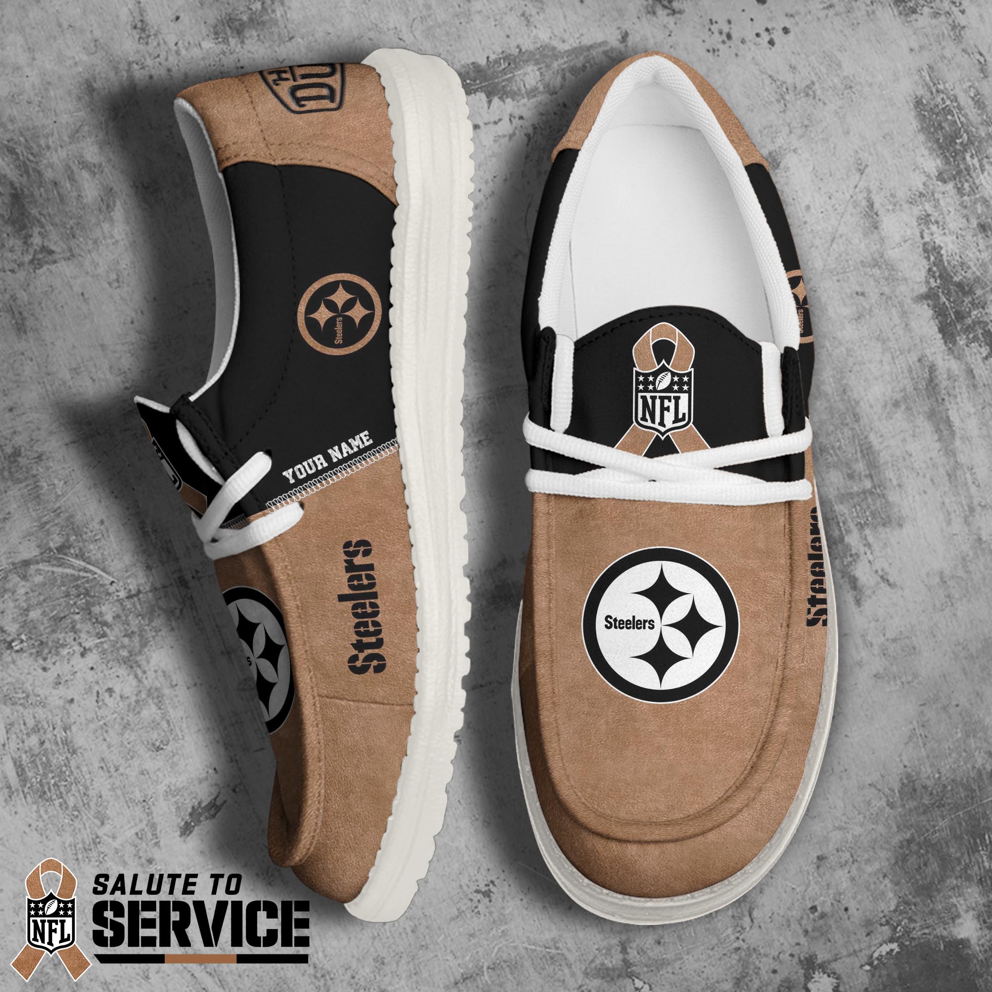 JWFancy Pittsburgh Steelers Hey Dude Shoes Wally Men's Lace Up Loafers Comfortable For Men And Women