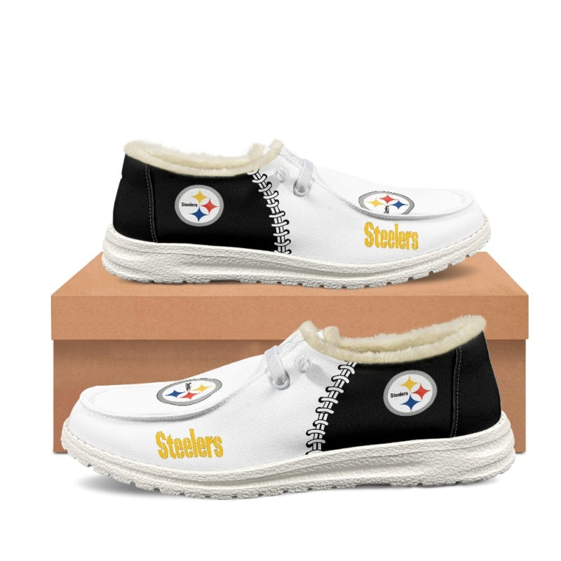 JWFancy Pittsburgh Steelers Hey Dude Shoes Wally Men's Lace Up Loafers Comfortable For Men And Women