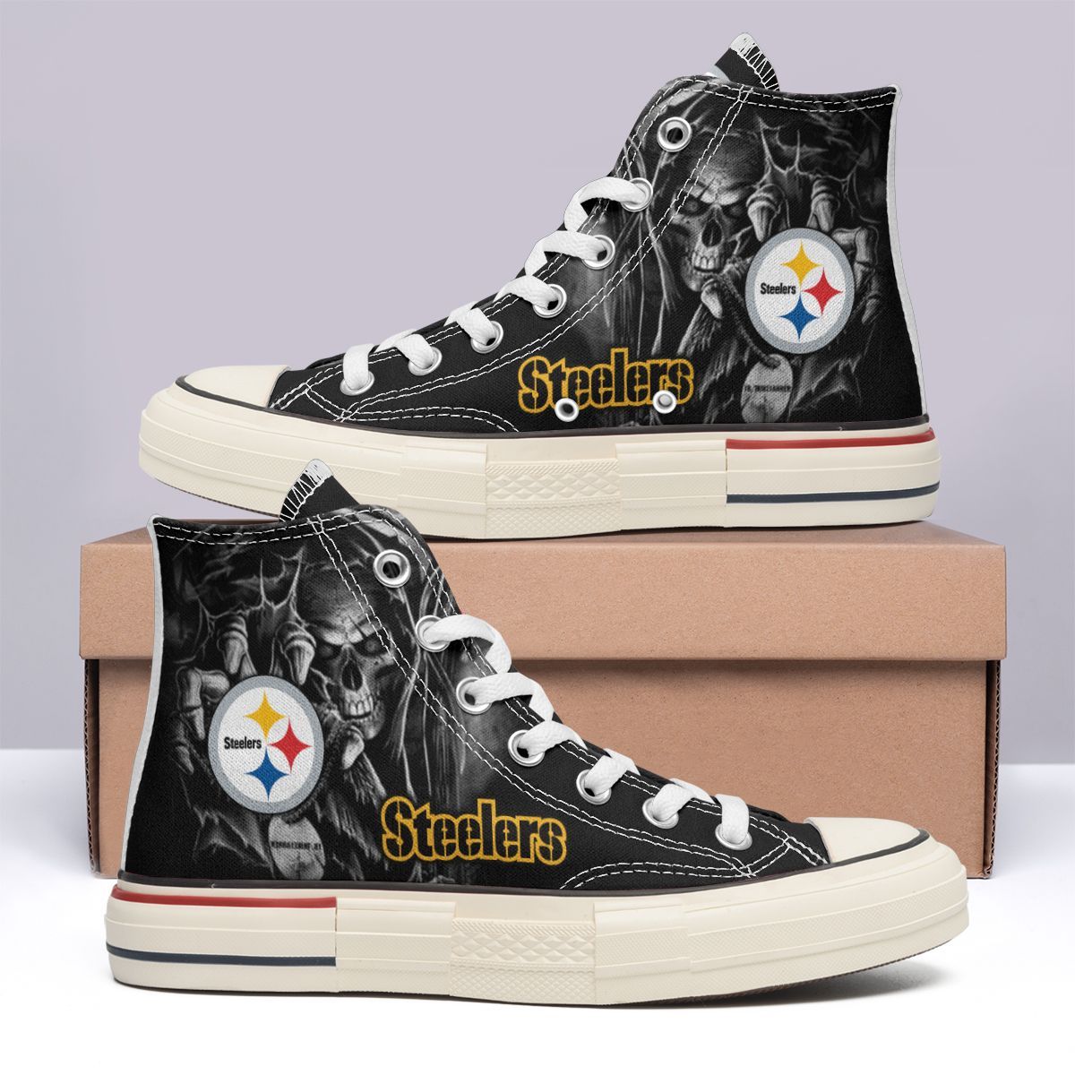 JWFancy Pittsburgh Steelers High Top Canvas Sneakers Shoes For Men And Women