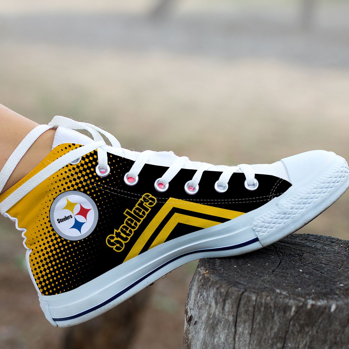 JWFancy Pittsburgh Steelers High Top Canvas Sneakers Shoes For Men And Women