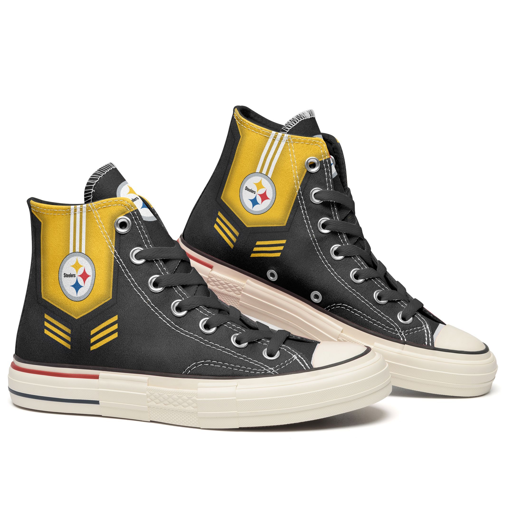 JWFancy Pittsburgh Steelers High Top Canvas Sneakers Shoes For Men And Women