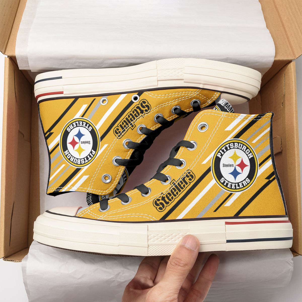 JWFancy Pittsburgh Steelers High Top Canvas Sneakers Shoes For Men And Women