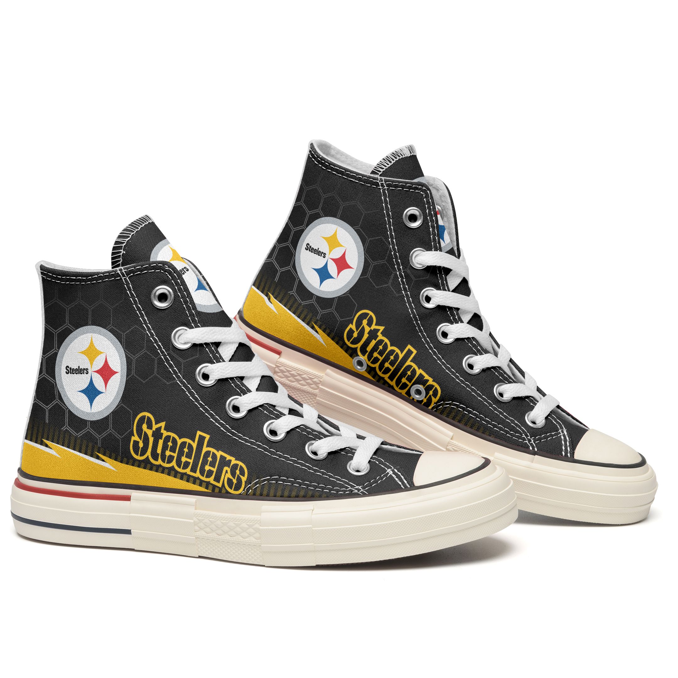 JWFancy Pittsburgh Steelers High Top Canvas Sneakers Shoes For Men And Women