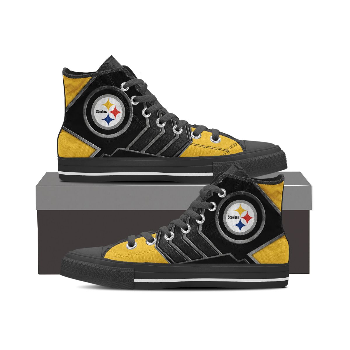 JWFancy Pittsburgh Steelers High Top Canvas Sneakers Shoes For Men And Women