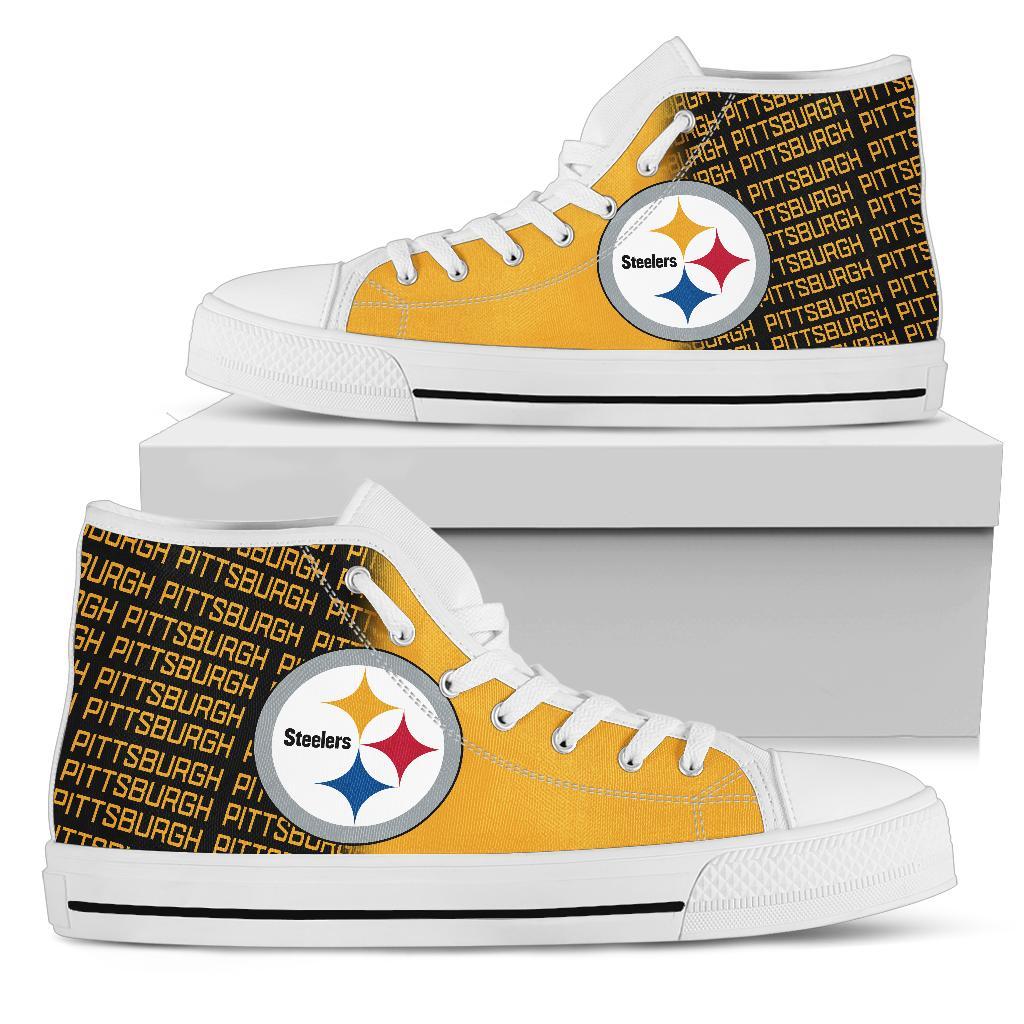 JWFancy Pittsburgh Steelers High Top Canvas Sneakers Shoes For Men And Women