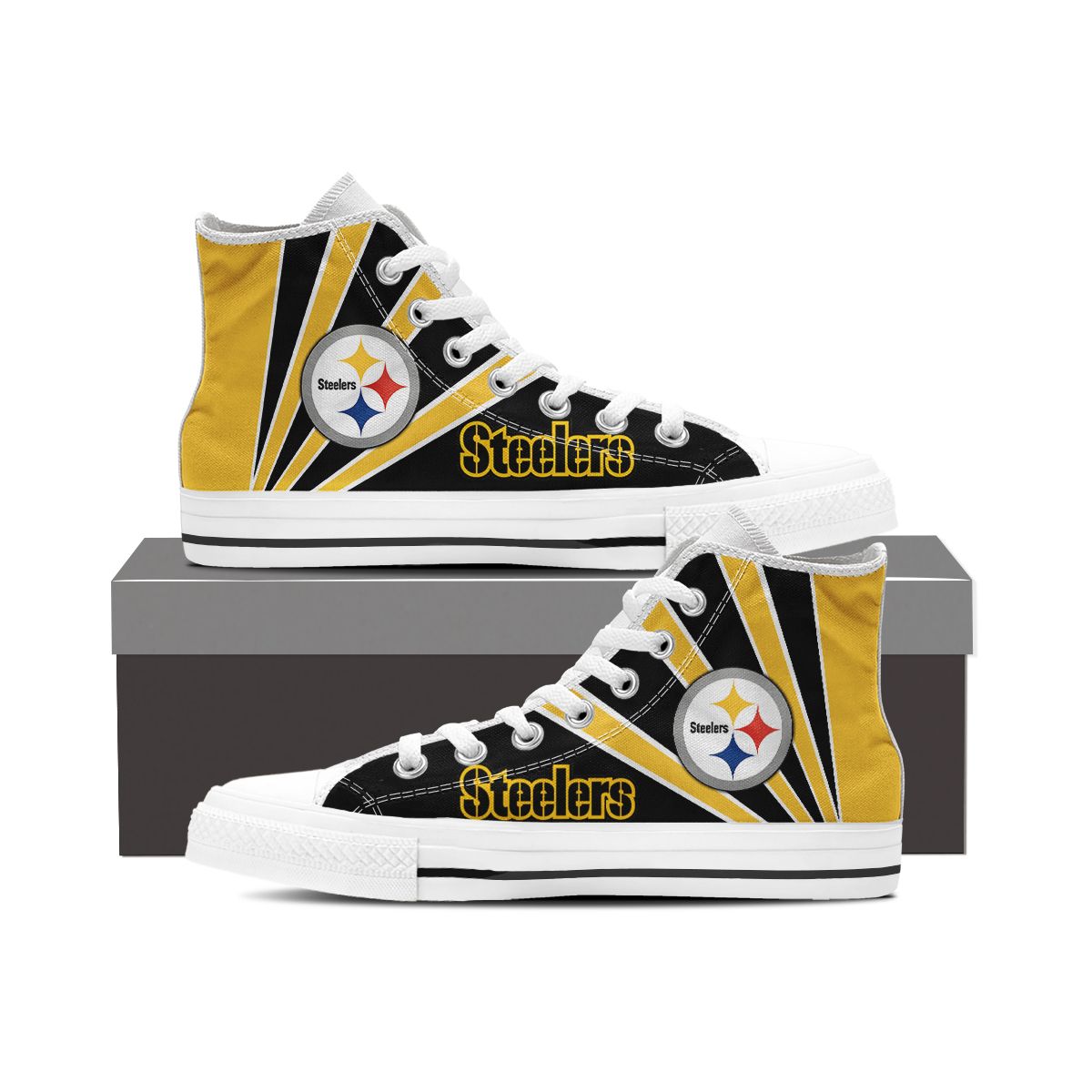 JWFancy Pittsburgh Steelers High Top Canvas Sneakers Shoes For Men And Women
