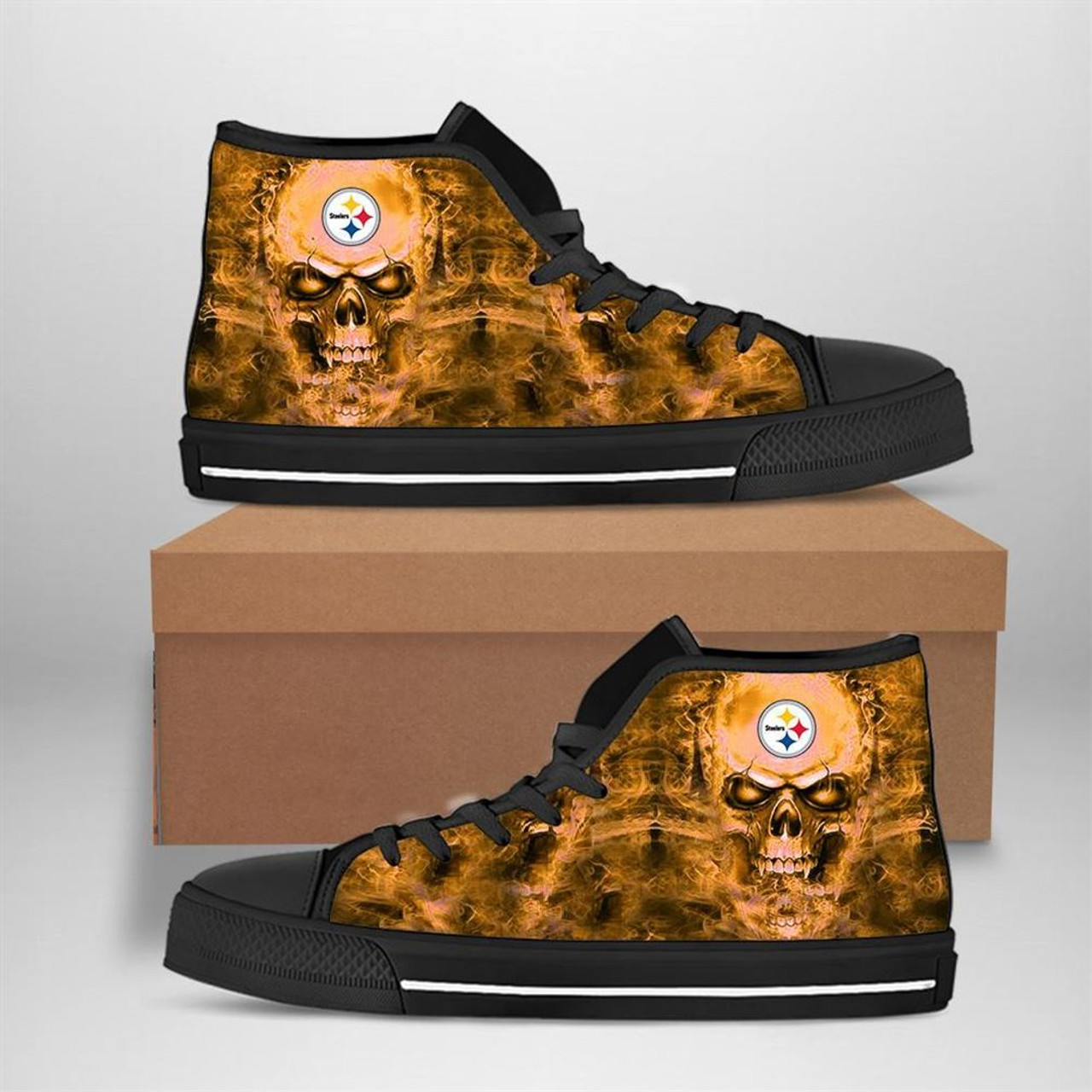 JWFancy Pittsburgh Steelers High Top Canvas Sneakers Shoes For Men And Women