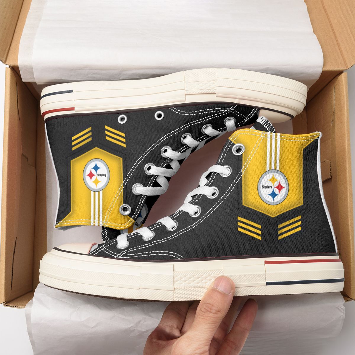 JWFancy Pittsburgh Steelers High Top Canvas Sneakers Shoes For Men And Women