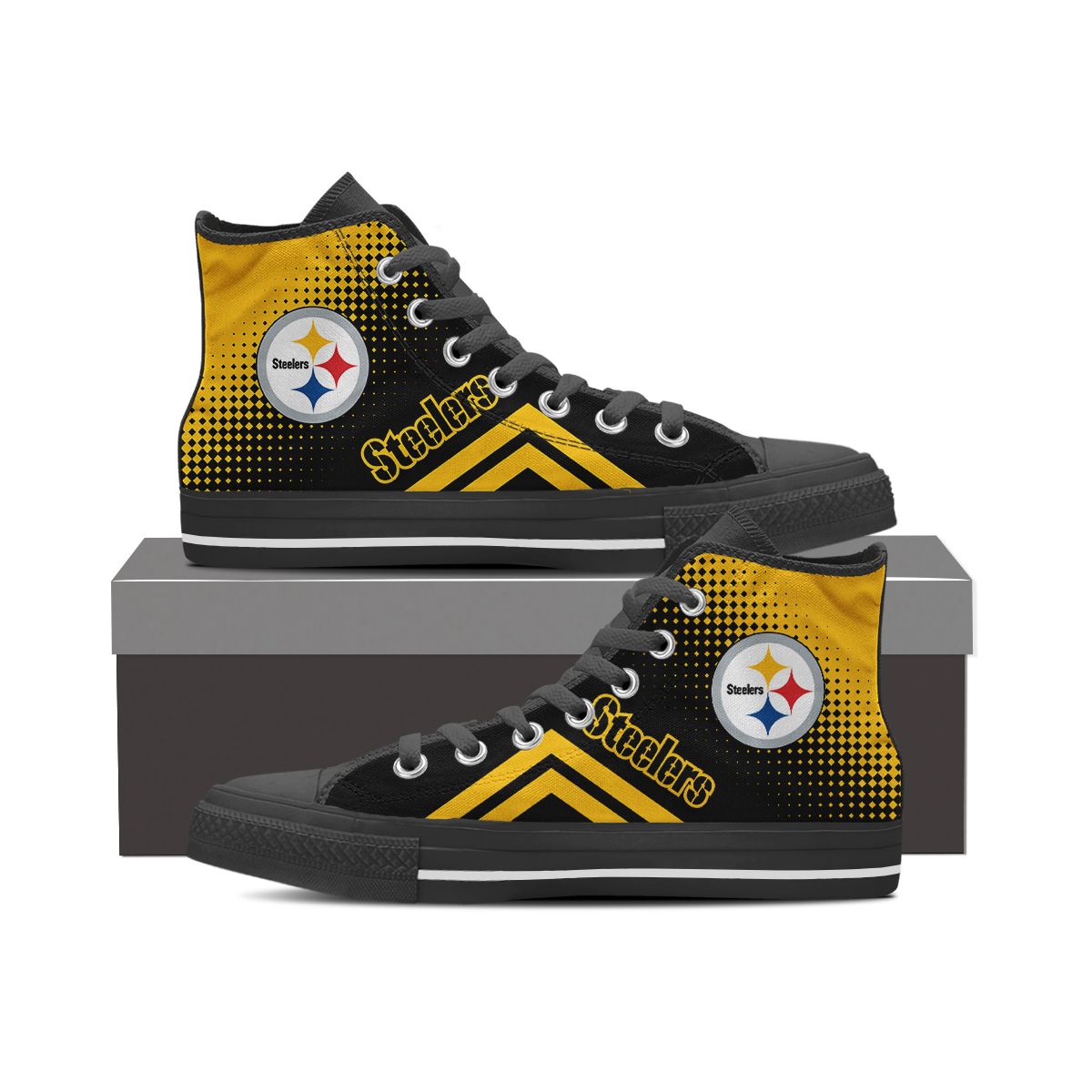 JWFancy Pittsburgh Steelers High Top Canvas Sneakers Shoes For Men And Women