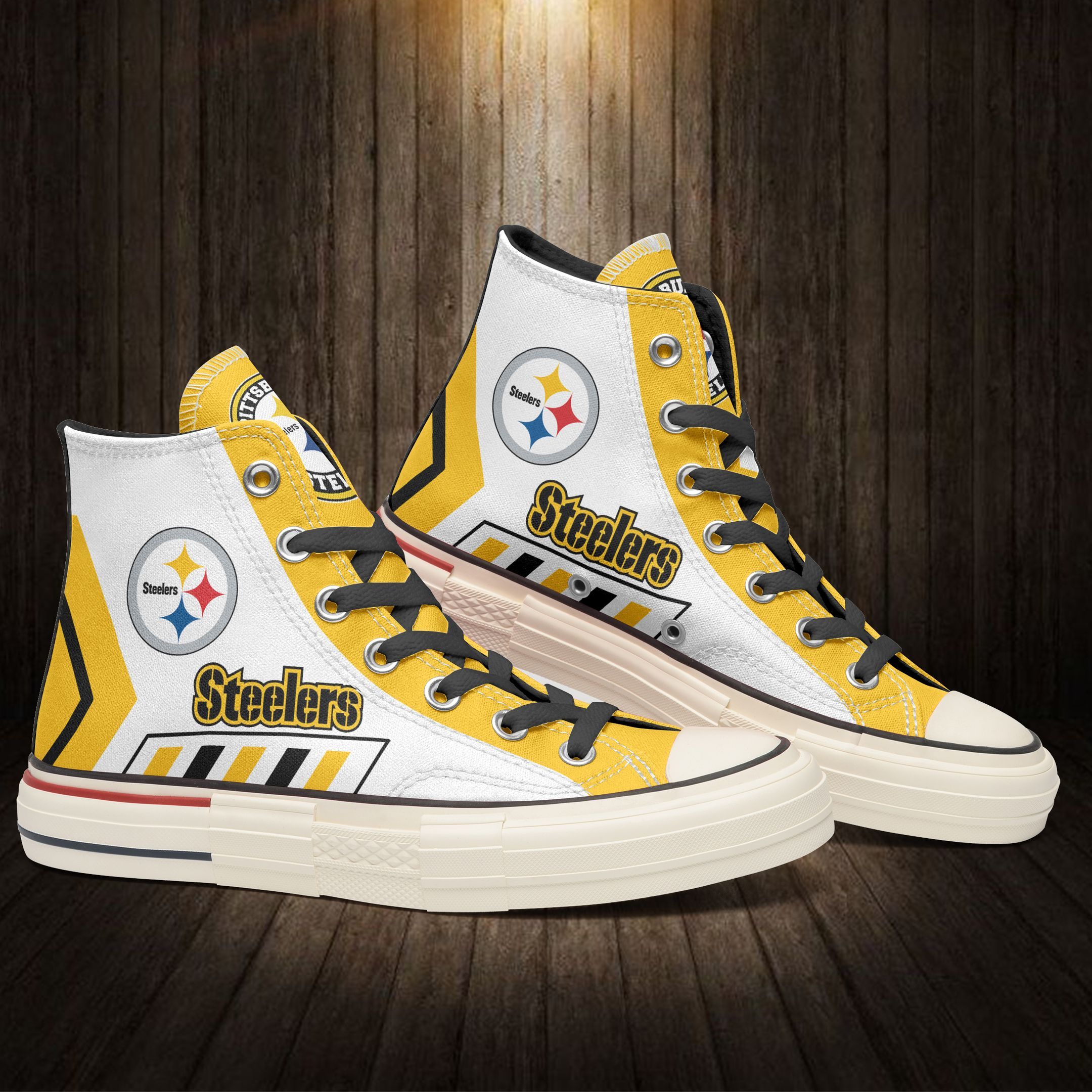 JWFancy Pittsburgh Steelers High Top Canvas Sneakers Shoes For Men And Women
