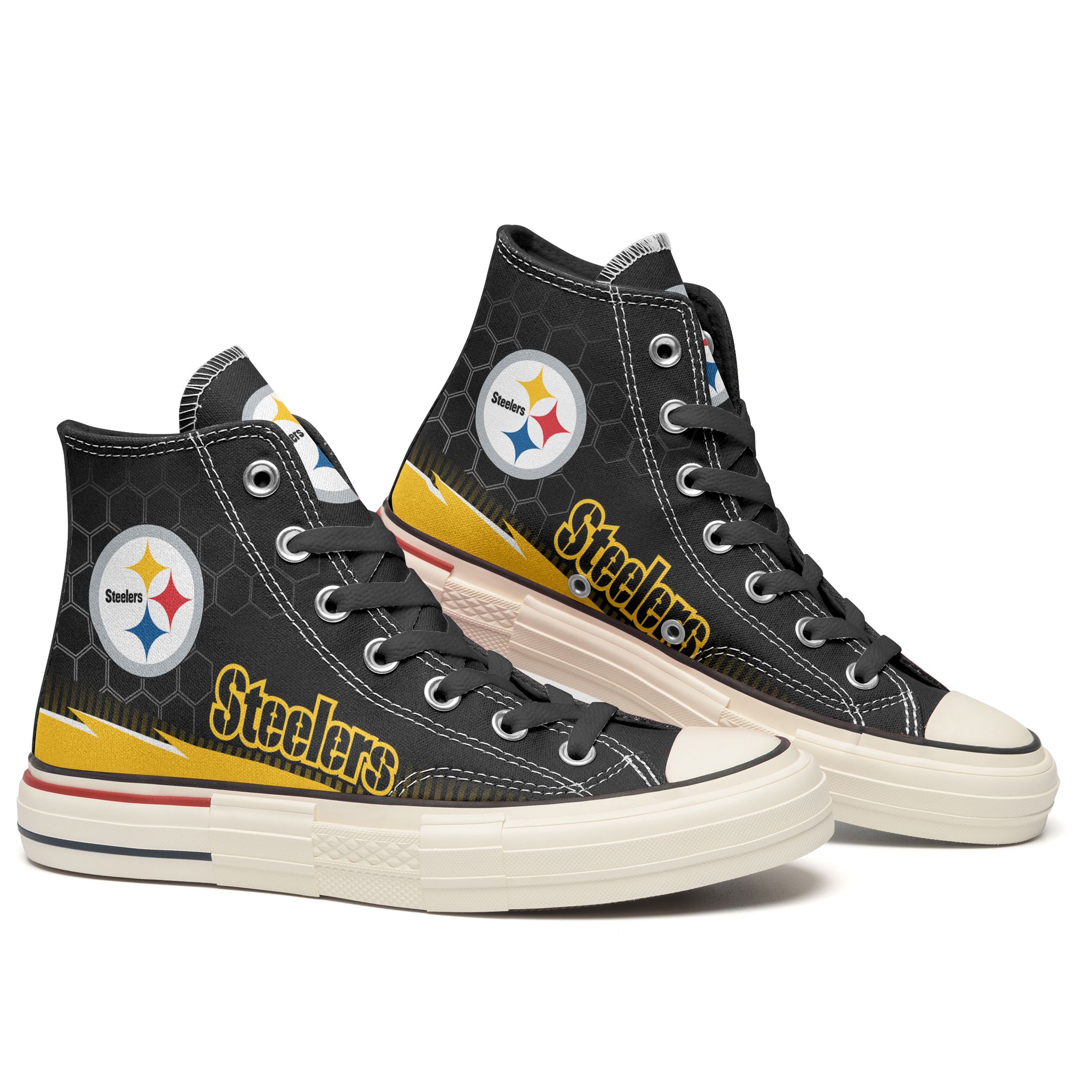 JWFancy Pittsburgh Steelers High Top Canvas Sneakers Shoes For Men And Women