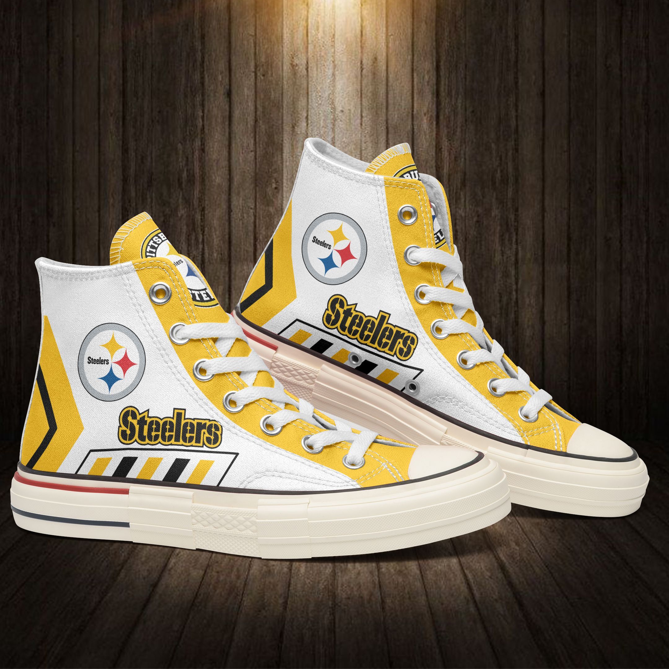 JWFancy Pittsburgh Steelers High Top Canvas Sneakers Shoes For Men And Women