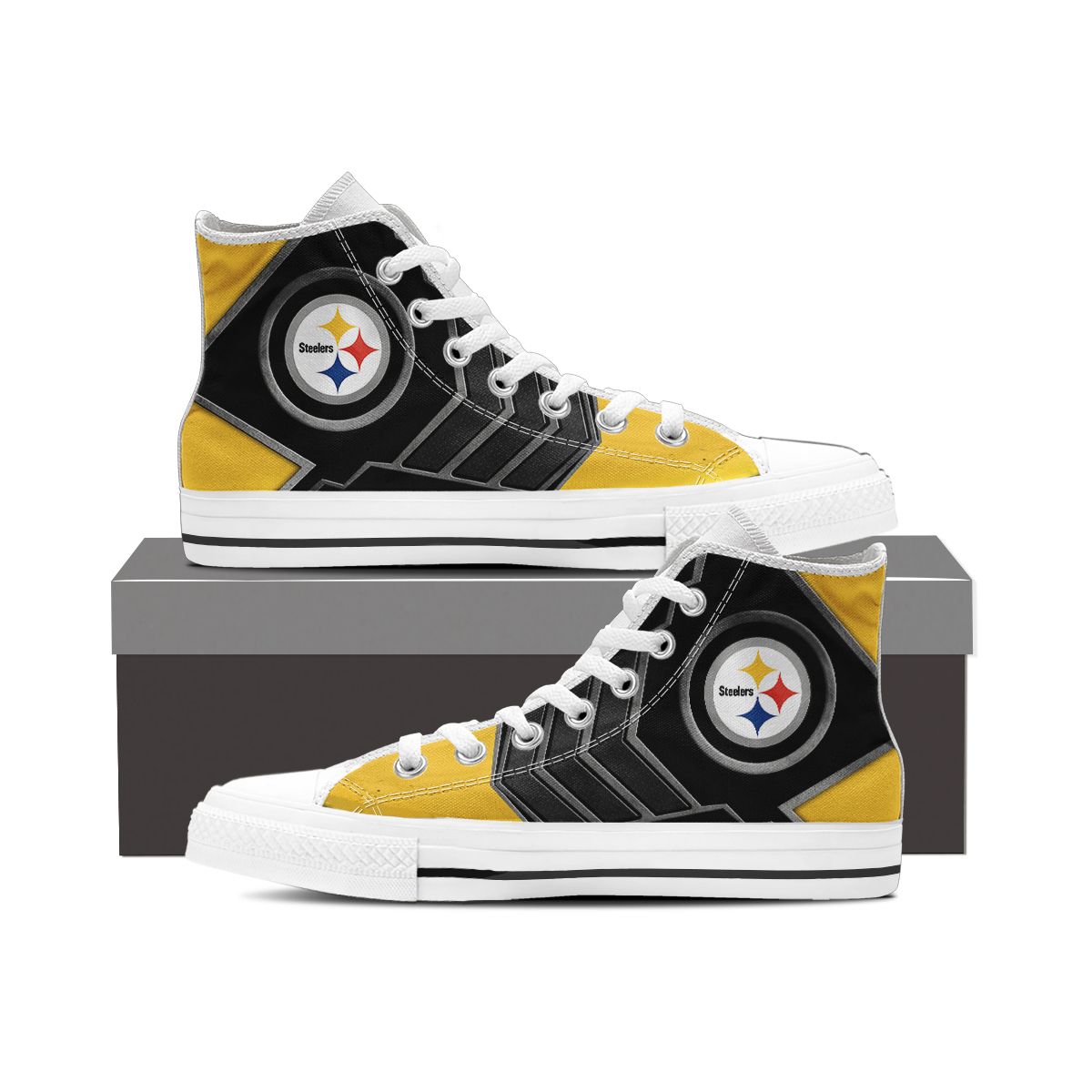 JWFancy Pittsburgh Steelers High Top Canvas Sneakers Shoes For Men And Women