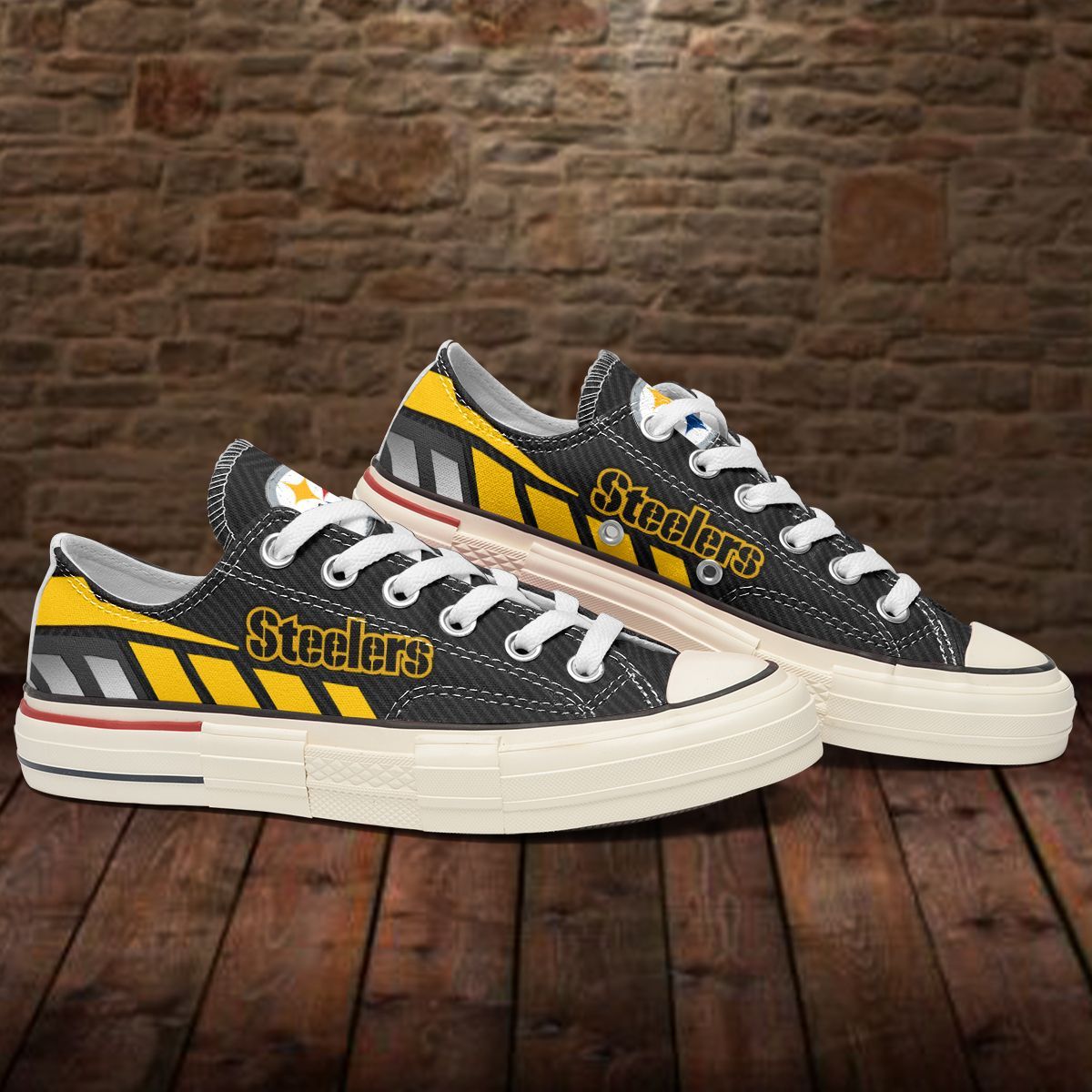 JWFancy Pittsburgh Steelers Low Top Canvas Sneakers Shoes For Men And Women