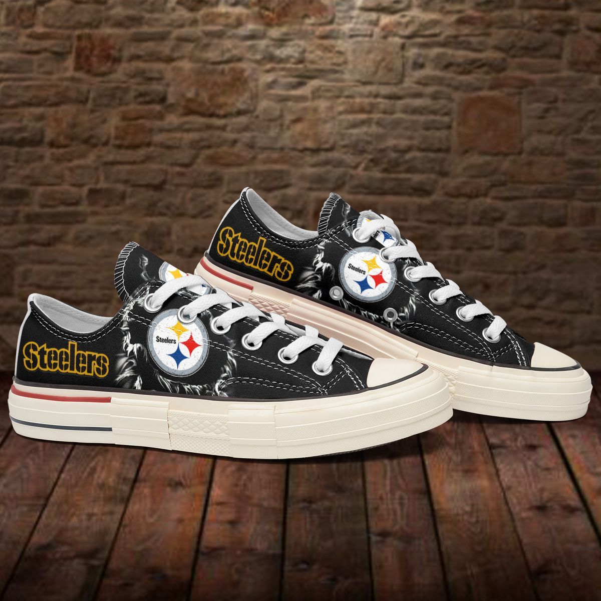 JWFancy Pittsburgh Steelers Low Top Canvas Sneakers Shoes For Men And Women