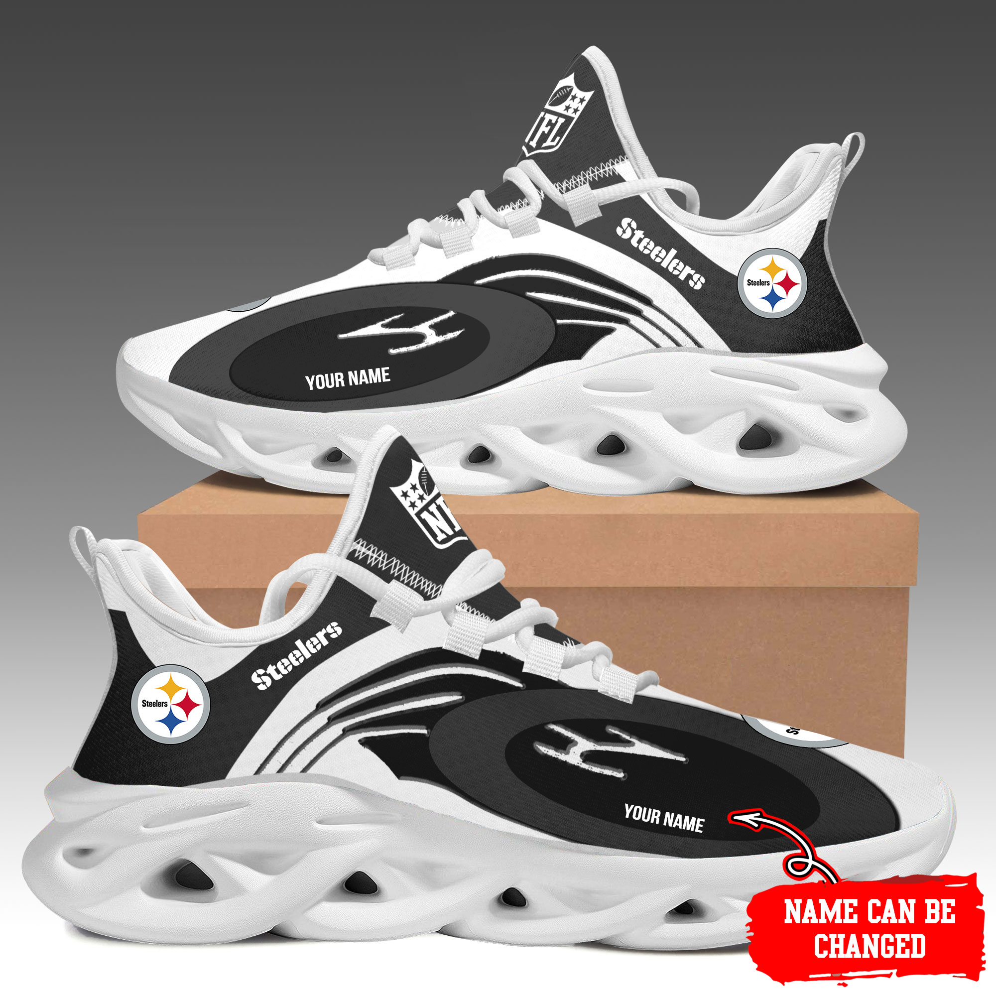 JWFancy Pittsburgh Steelers Max Soul Shoes Sneakers For Men And Women