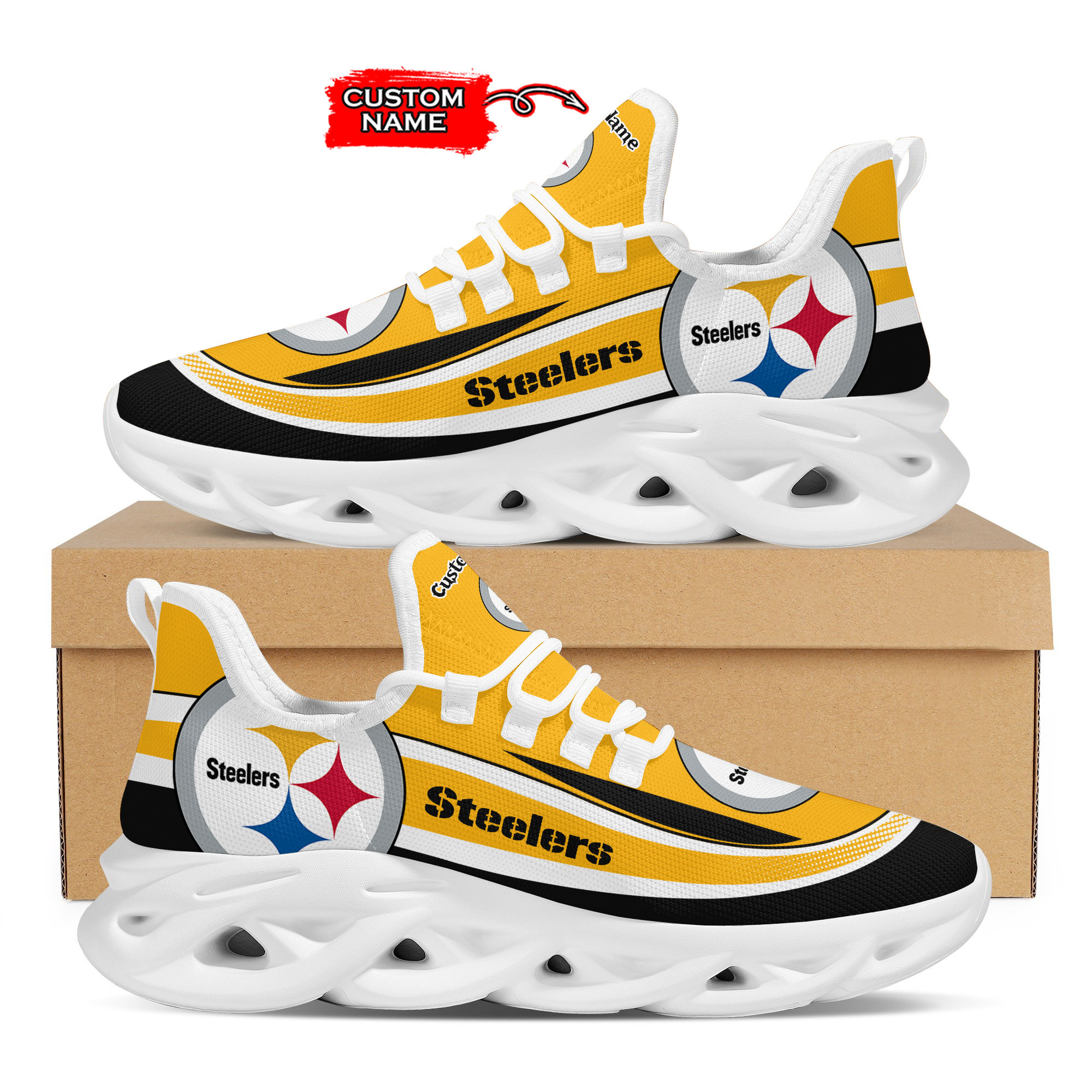 JWFancy Pittsburgh Steelers Max Soul Shoes Sneakers For Men And Women