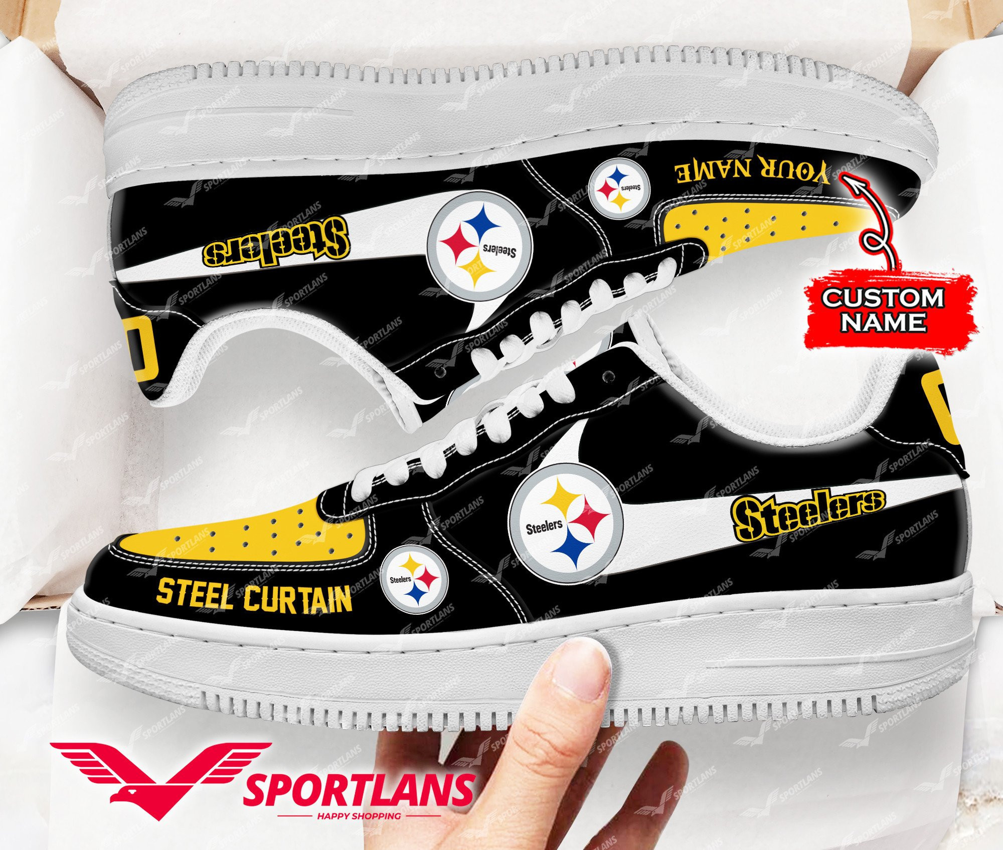 JWFancy Pittsburgh Steelers NFL Air Low-Top Sneakers Shoes For Men And Women