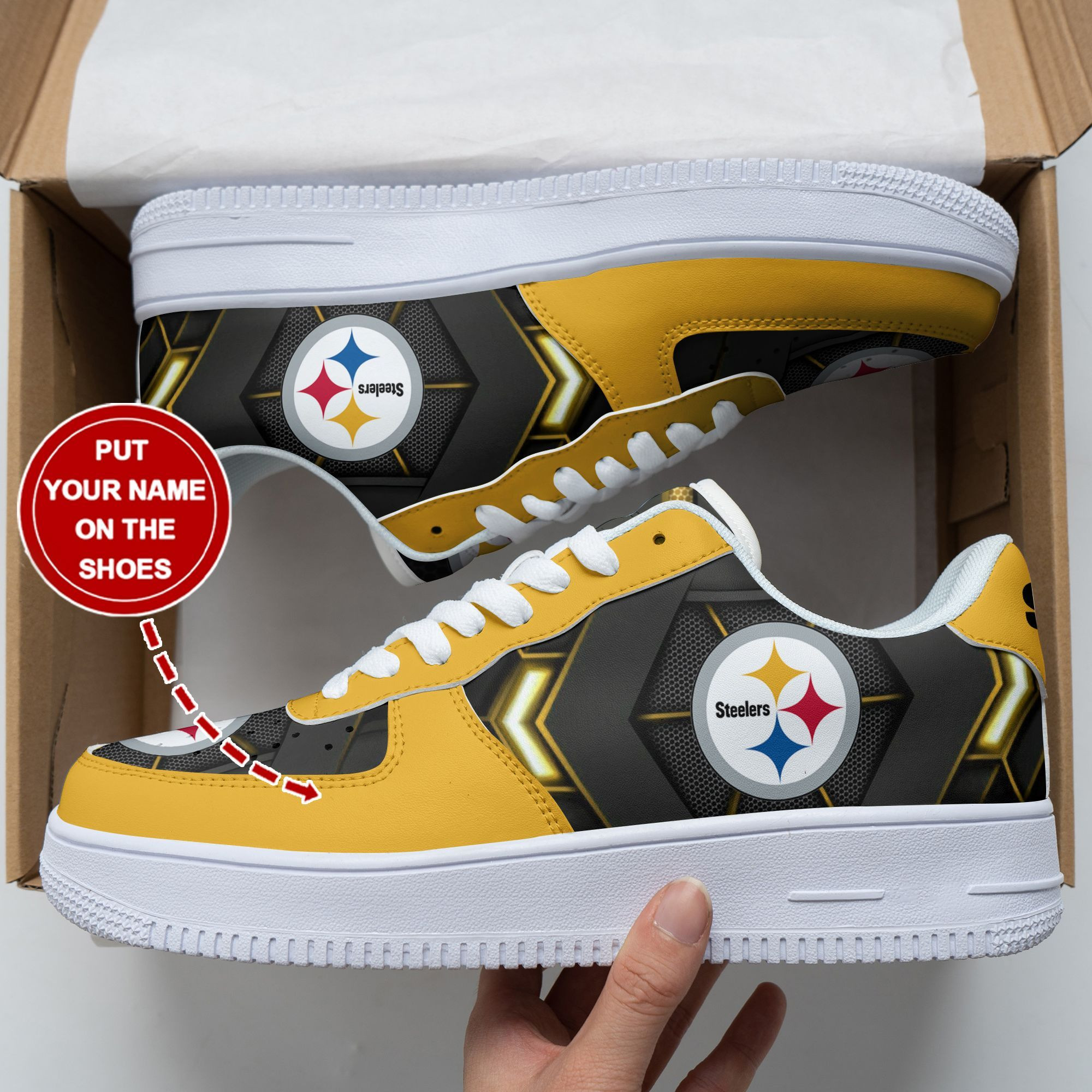 JWFancy Pittsburgh Steelers NFL Air Low-Top Sneakers Shoes For Men And Women